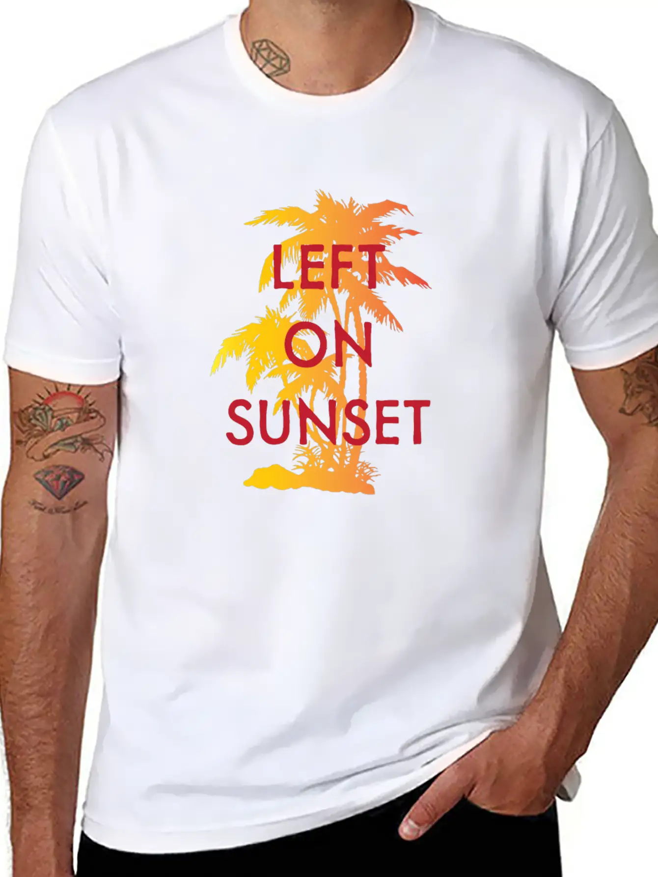 Left On Sunset Basic Graphic T-Shirt – Daily Comfort In Soft Cotton