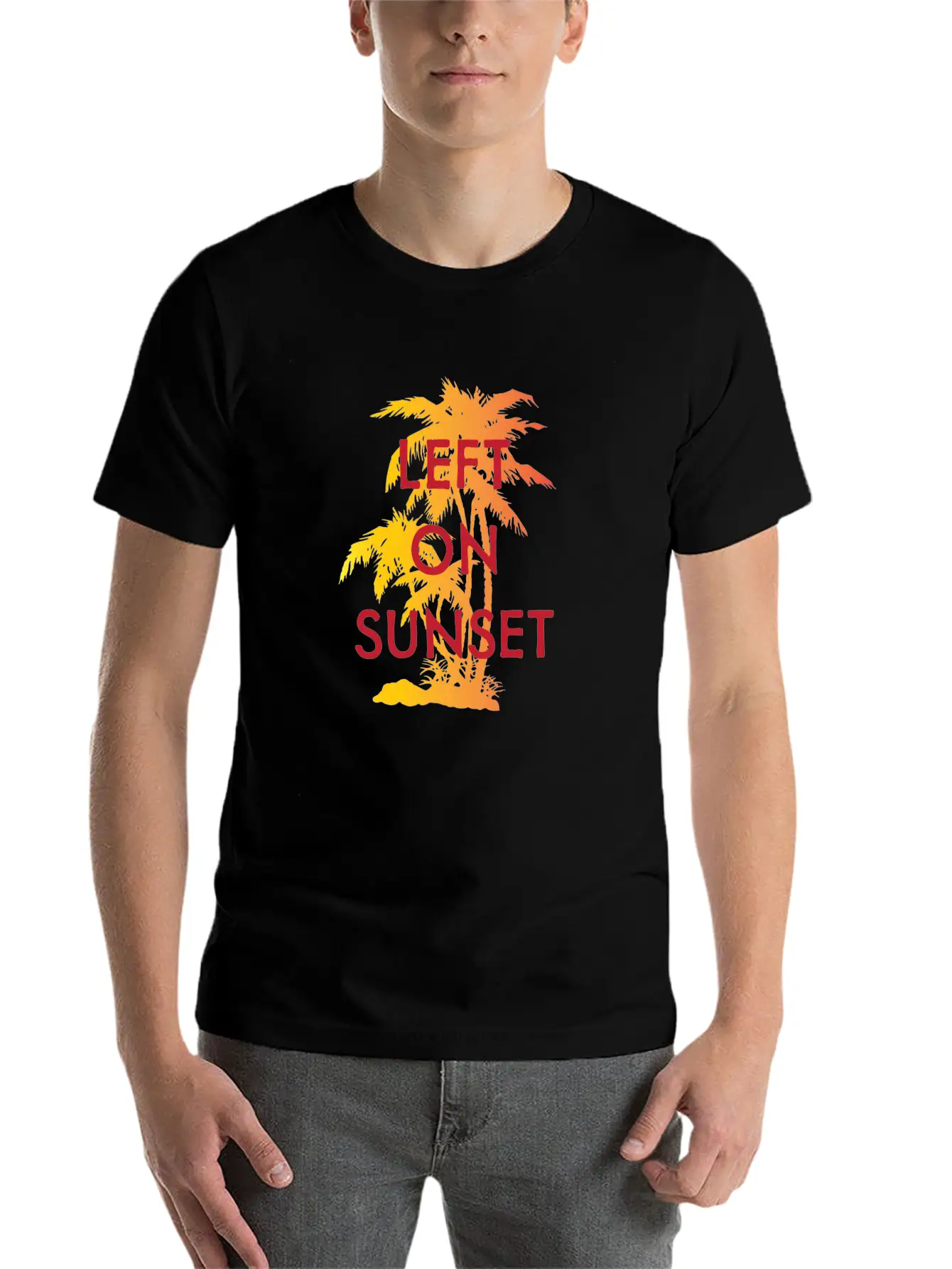 Left On Sunset Basic Graphic T-Shirt – Daily Comfort In Soft Cotton
