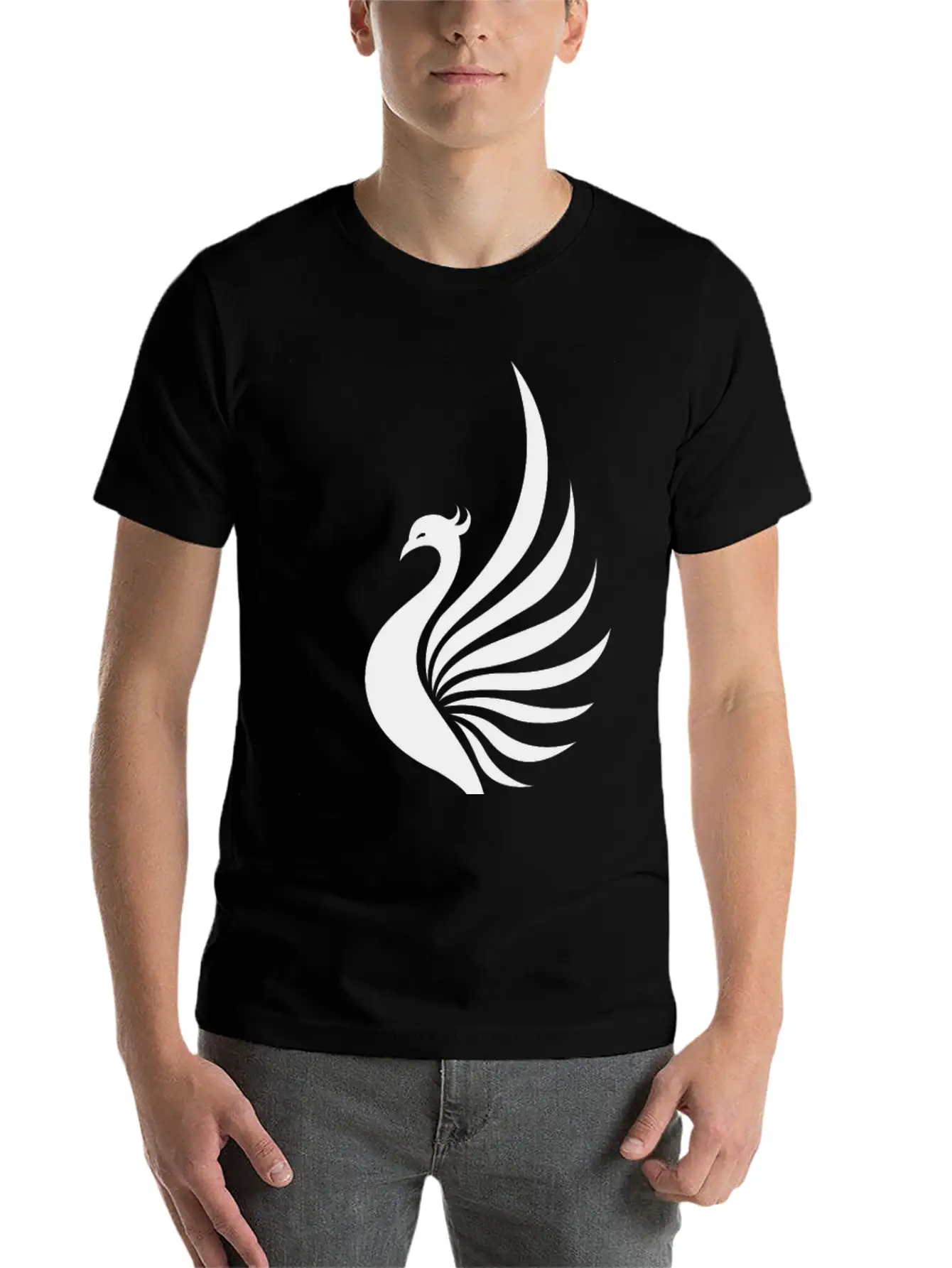 Legendary Phoenix Fire Bird Creature Tribal Tattoo Basic Graphic T-Shirt – Daily Comfort In Soft Cotton