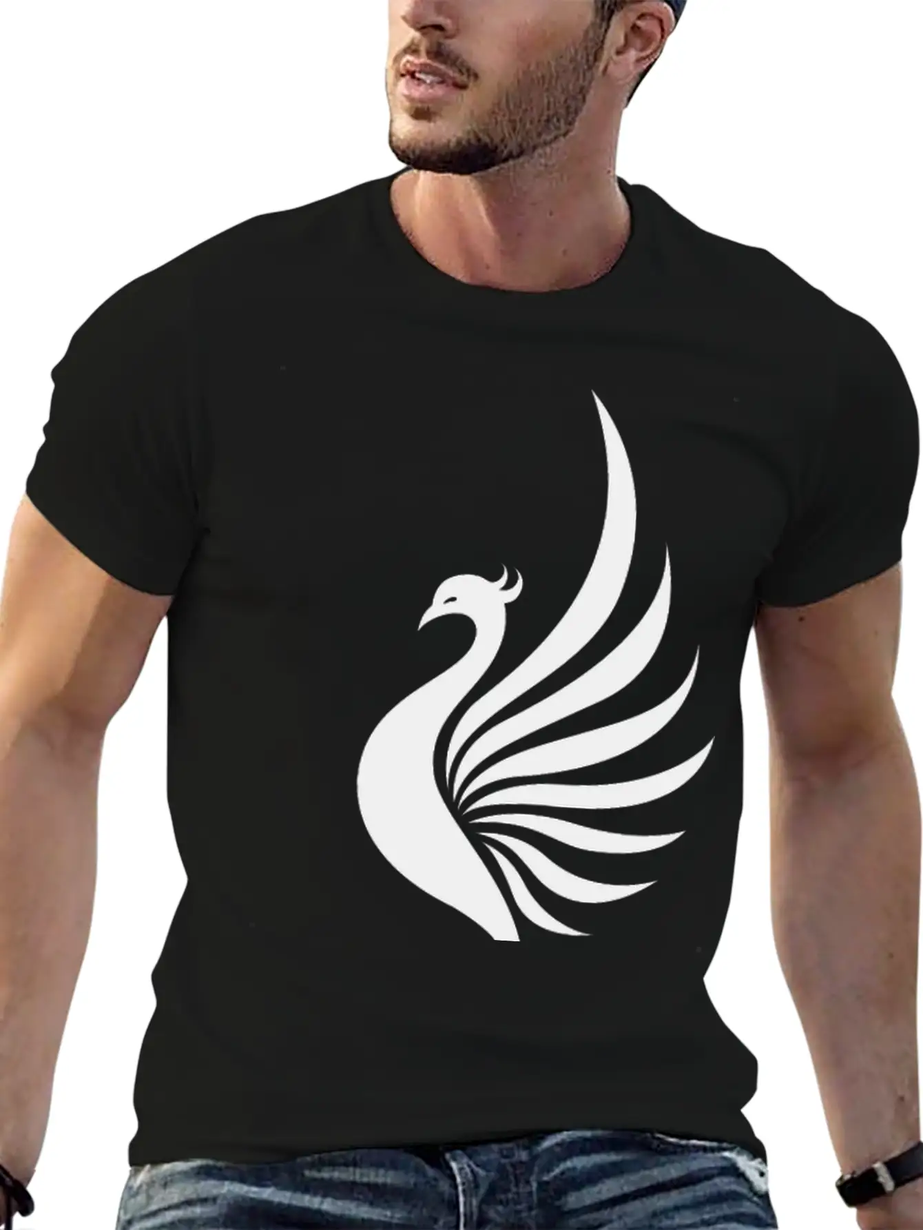 Legendary Phoenix Fire Bird Creature Tribal Tattoo Basic Graphic T-Shirt – Daily Comfort In Soft Cotton