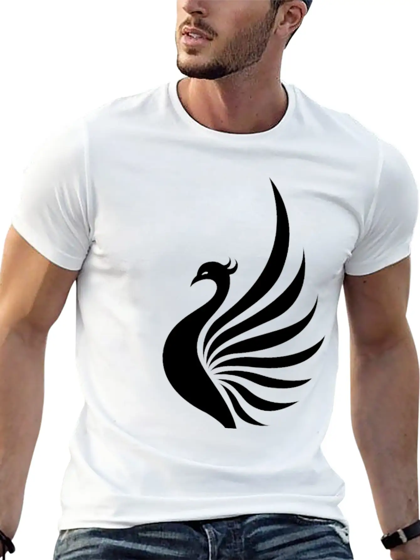 Legendary Phoenix Fire Bird Creature Tribal Tattoo Basic Graphic T-Shirt – Daily Comfort In Soft Cotton