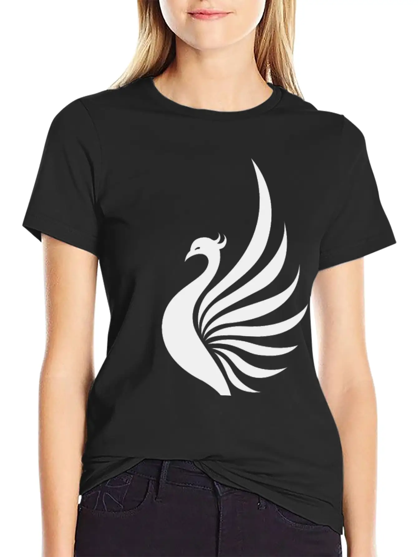 Legendary Phoenix Fire Bird Creature Tribal Tattoo Basic Graphic T-Shirt – Daily Comfort In Soft Cotton