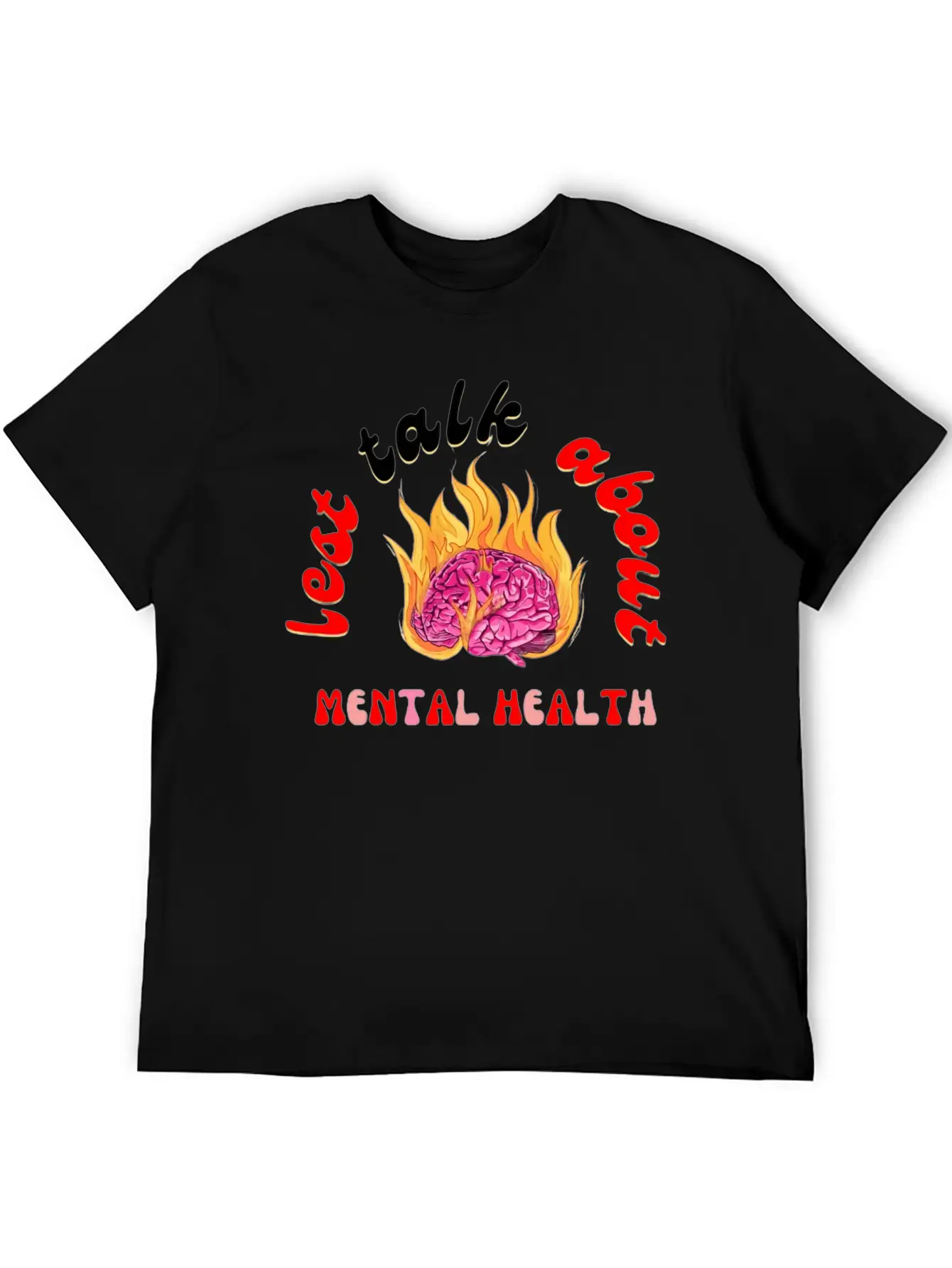 Lest Talk About Mental Health Brain Basic Graphic T-Shirt – Daily Comfort In Soft Cotton