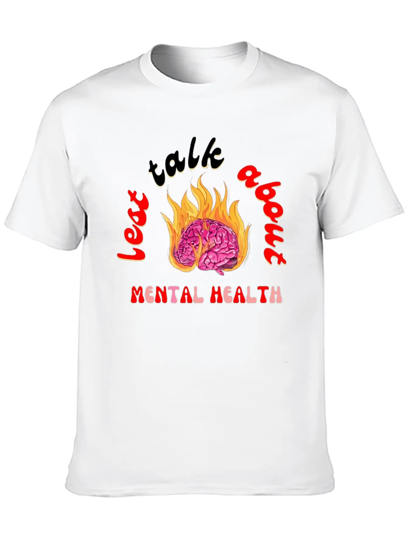 Lest Talk About Mental Health Brain Basic Graphic T-Shirt – Daily Comfort In Soft Cotton