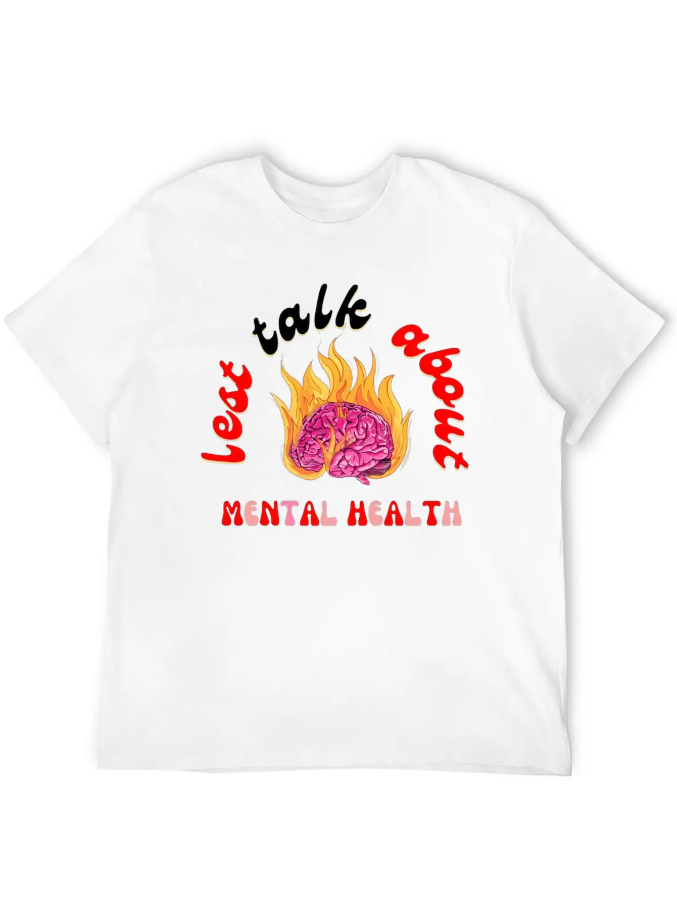 Lest Talk About Mental Health Brain Basic Graphic T-Shirt – Daily Comfort In Soft Cotton