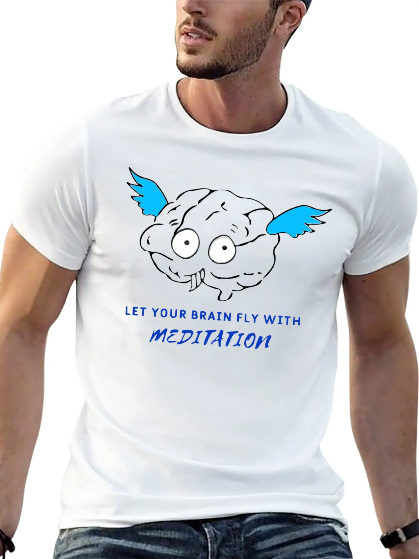 Let Your Brain Fly With Meditation Stylish Everyday T-Shirt – Unisex Basic Cotton Tee