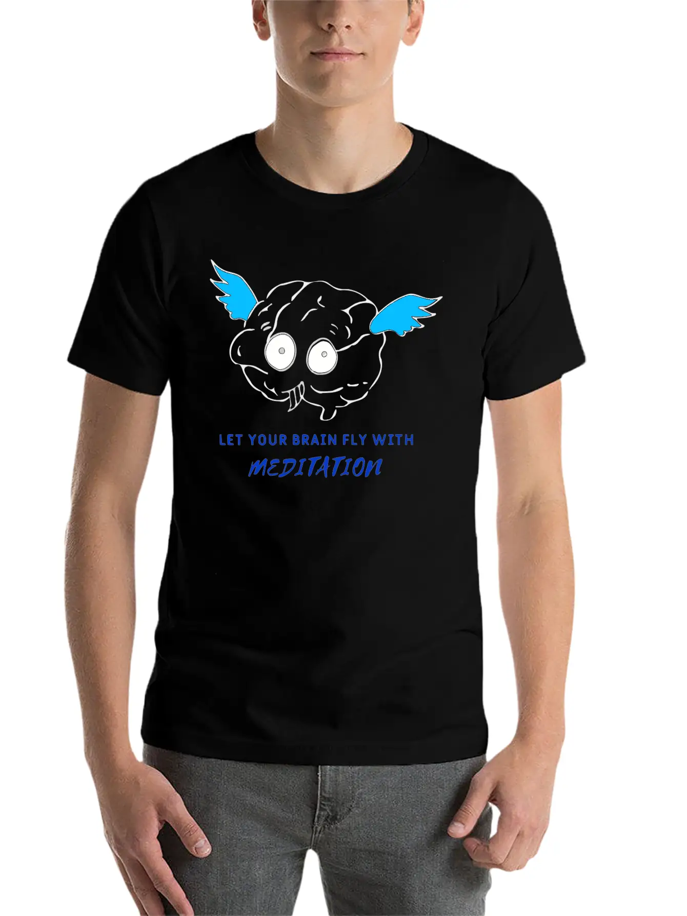 Let Your Brain Fly With Meditation Stylish Everyday T-Shirt – Unisex Basic Cotton Tee