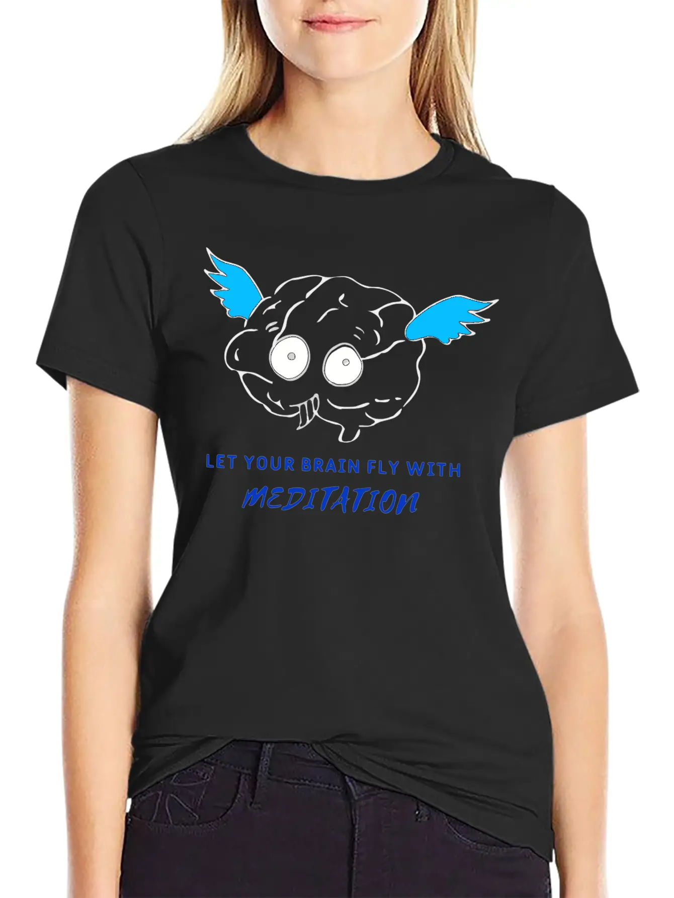 Let Your Brain Fly With Meditation Stylish Everyday T-Shirt – Unisex Basic Cotton Tee
