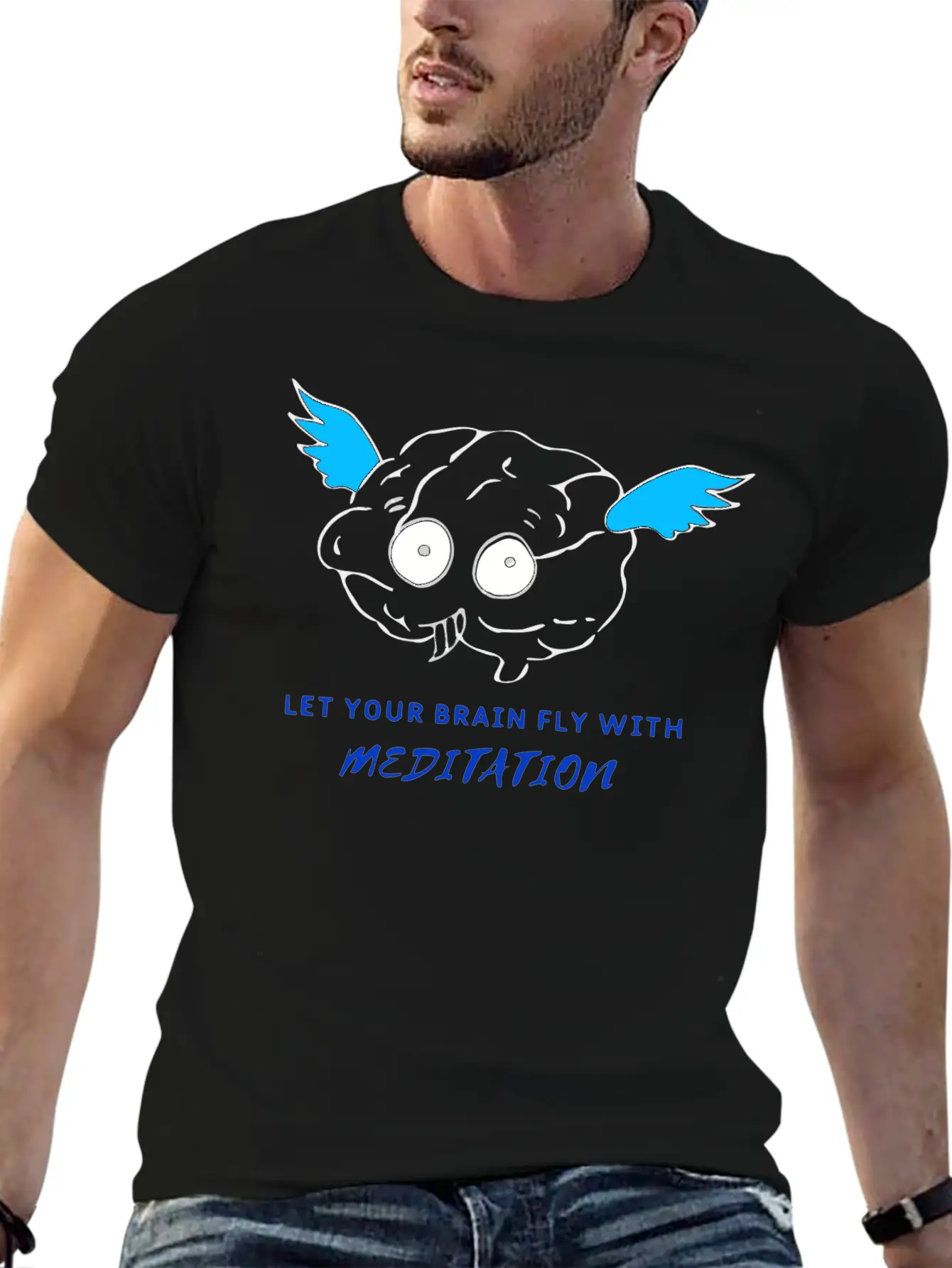Let Your Brain Fly With Meditation Stylish Everyday T-Shirt – Unisex Basic Cotton Tee