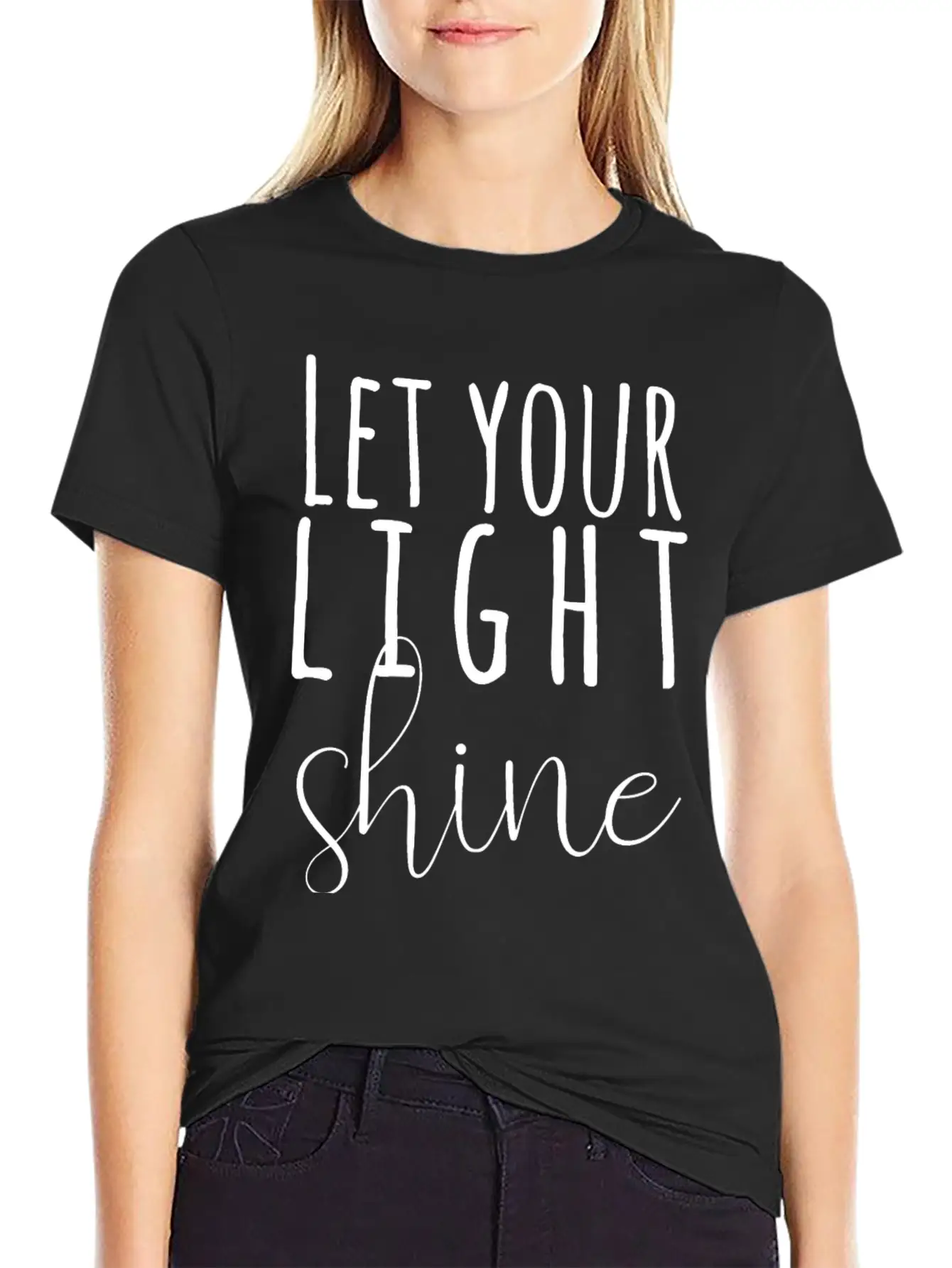 Let Your Light Shine Unisex Short Sleeve Soft Cotton T-Shirt – Casual Everyday Wear
