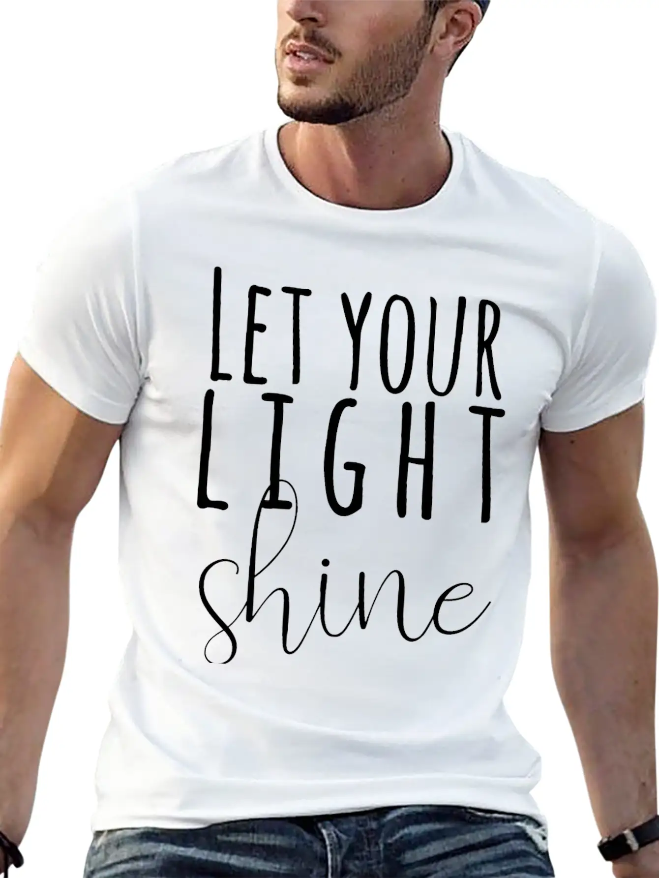 Let Your Light Shine Unisex Short Sleeve Soft Cotton T-Shirt – Casual Everyday Wear
