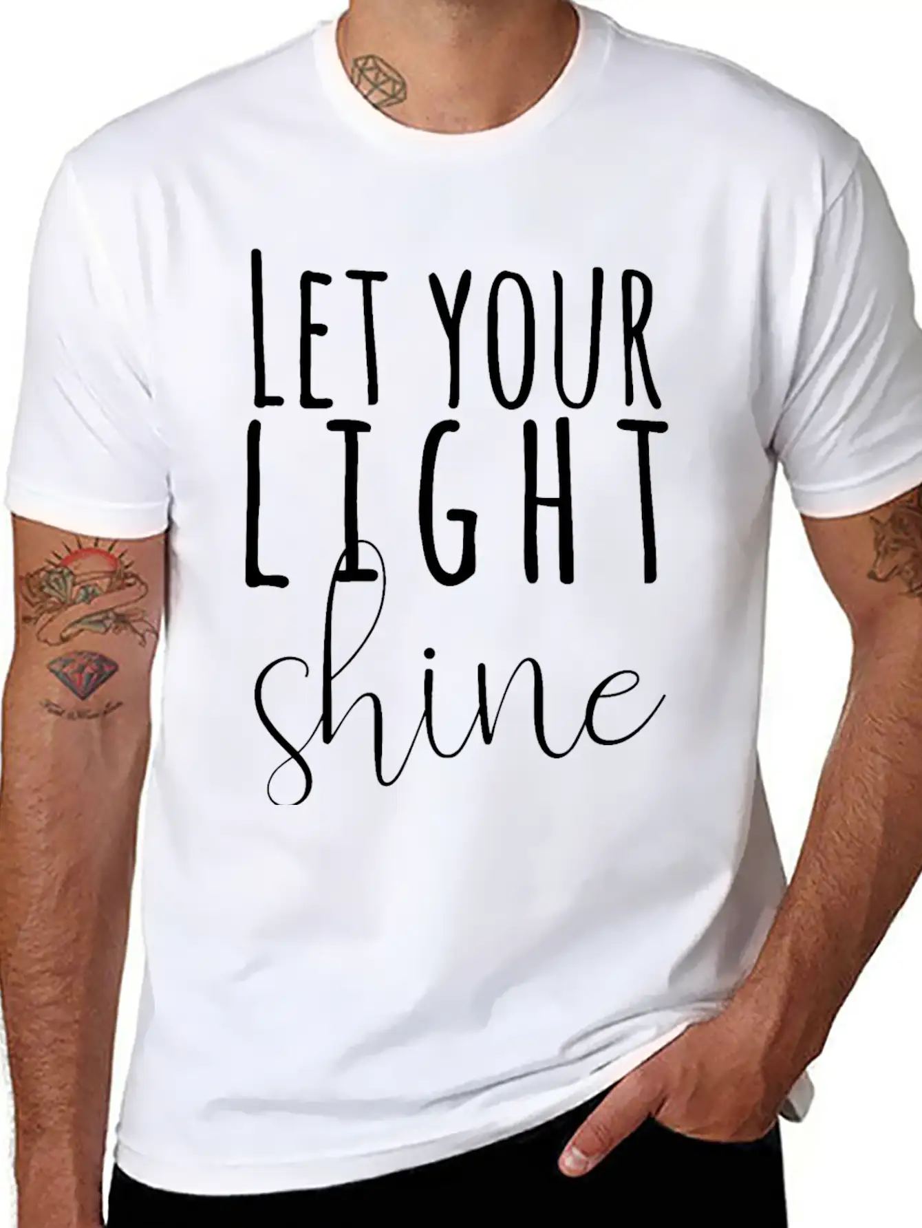 Let Your Light Shine Unisex Short Sleeve Soft Cotton T-Shirt – Casual Everyday Wear