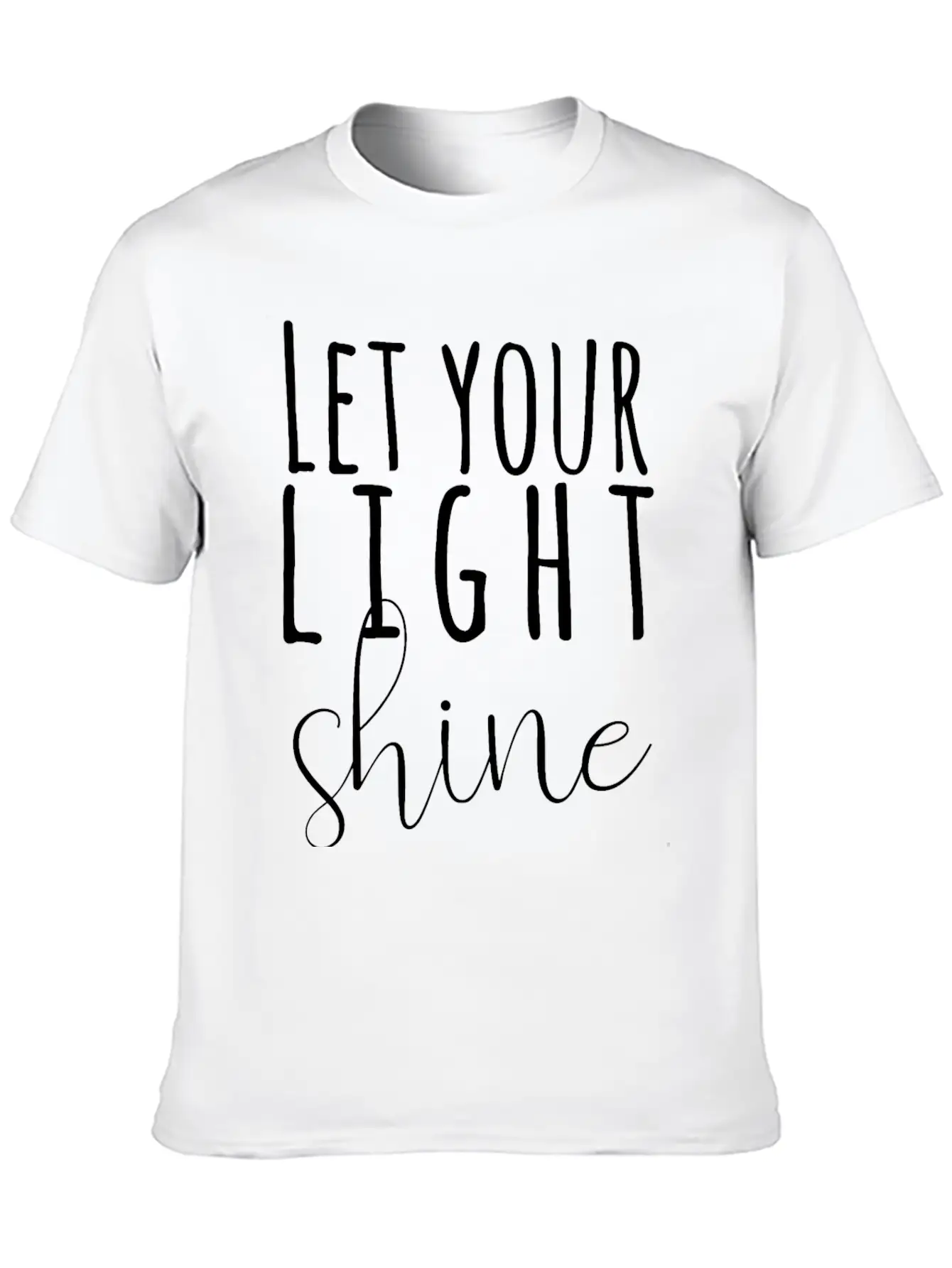 Let Your Light Shine Unisex Short Sleeve Soft Cotton T-Shirt – Casual Everyday Wear
