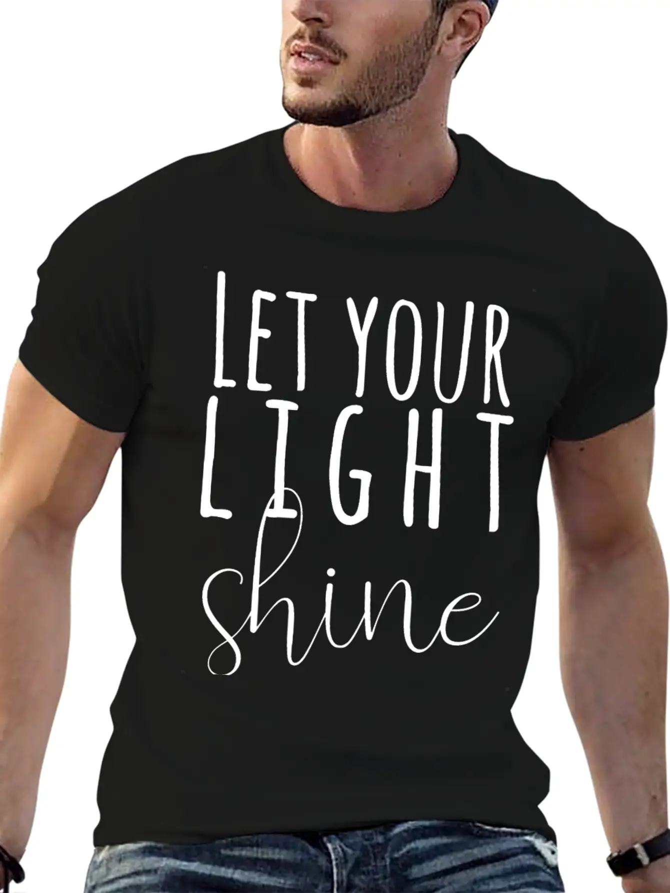 Let Your Light Shine Unisex Short Sleeve Soft Cotton T-Shirt – Casual Everyday Wear