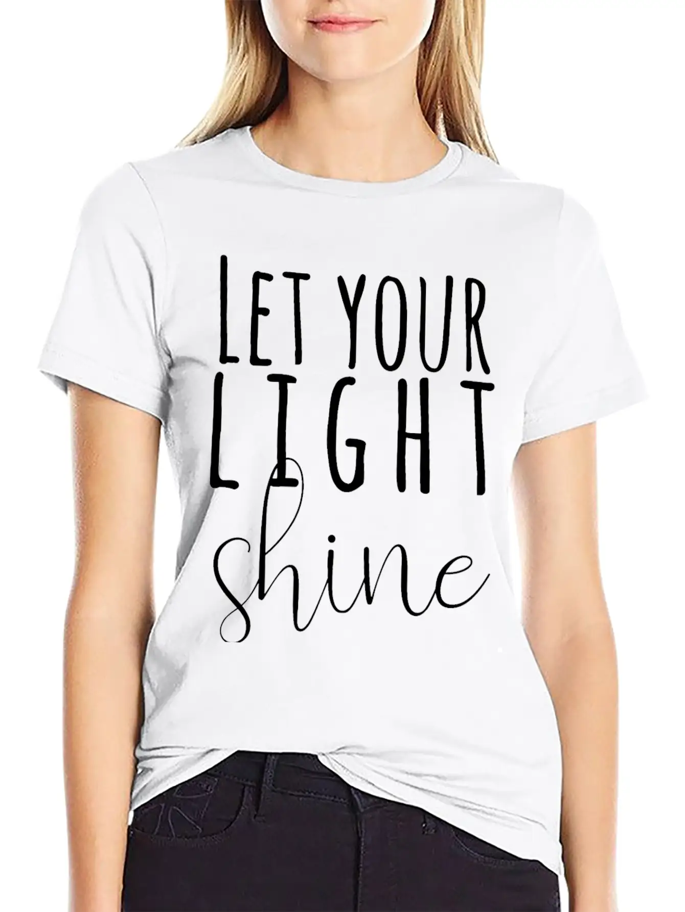 Let Your Light Shine Unisex Short Sleeve Soft Cotton T-Shirt – Casual Everyday Wear