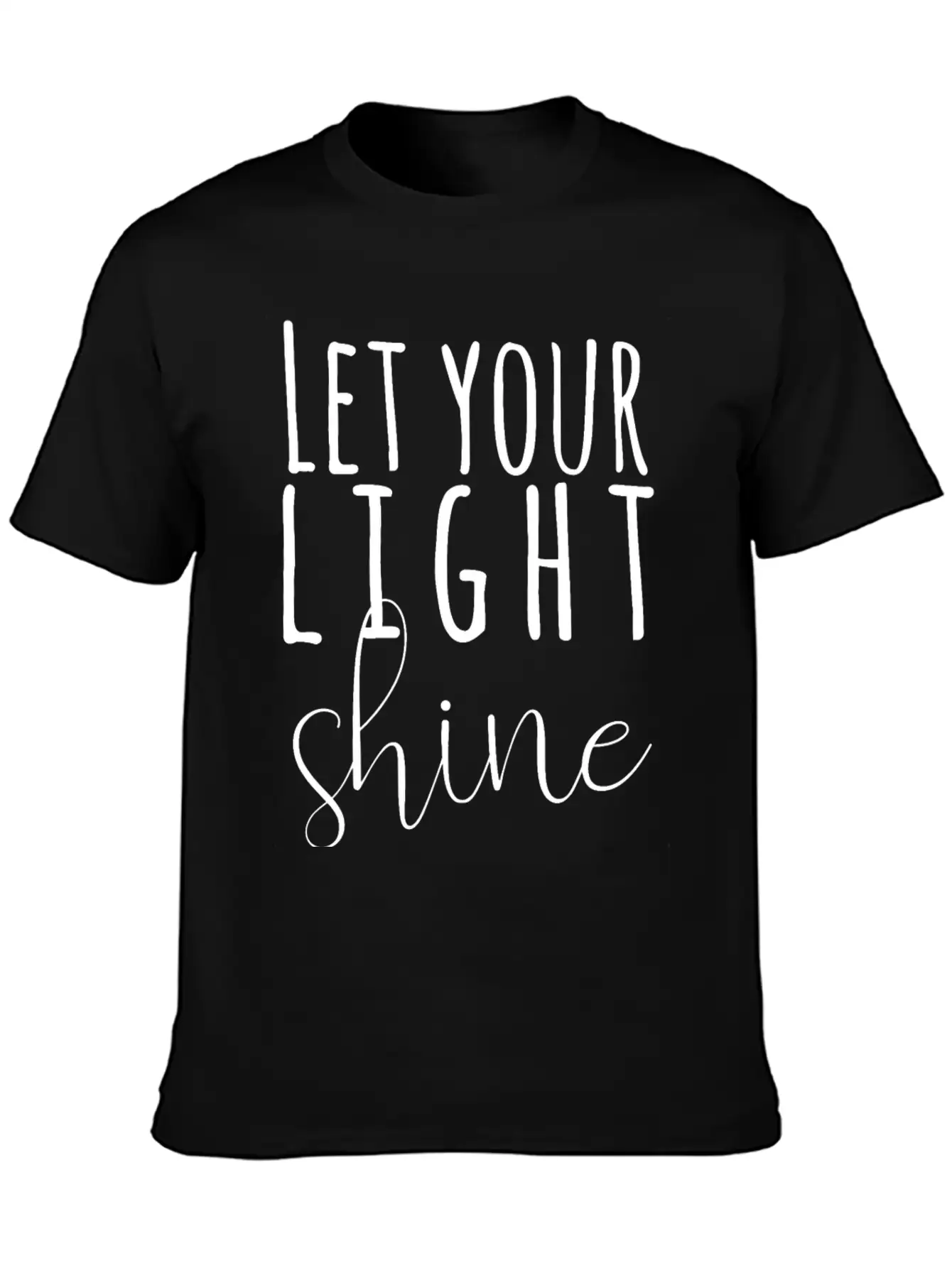Let Your Light Shine Unisex Short Sleeve Soft Cotton T-Shirt – Casual Everyday Wear