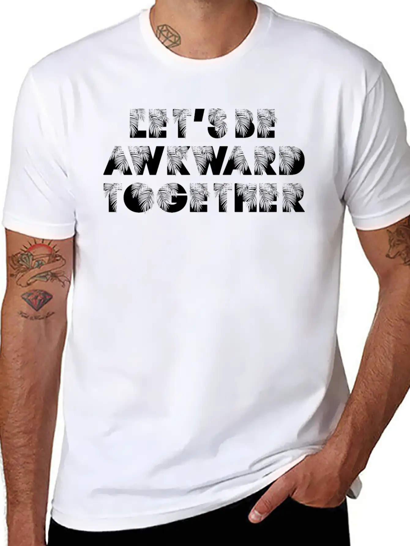 Lets Be Awkward Comfortable Minimalist Graphic Tee – Summer Style Essential