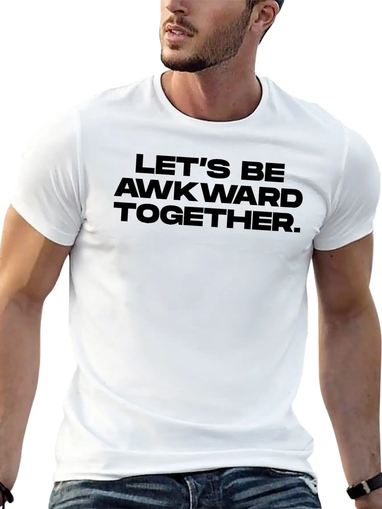 Lets Be Awkward Unisex Short Sleeve Soft Cotton T-Shirt – Casual Everyday Wear