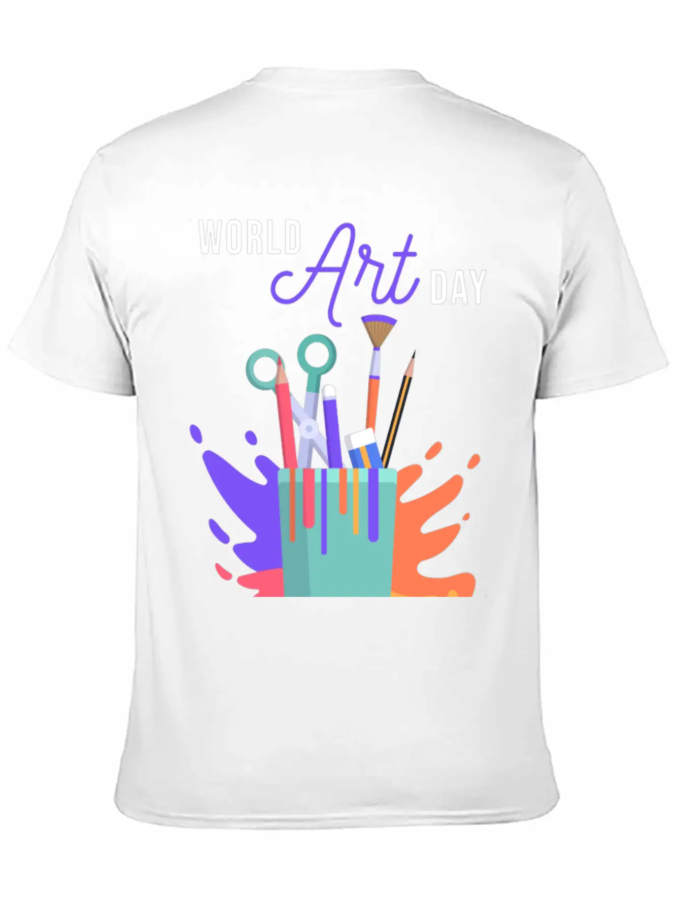 Let's Celebrate The Day, Art Day Unisex Short Sleeve Soft Cotton T-Shirt – Casual Everyday Wear