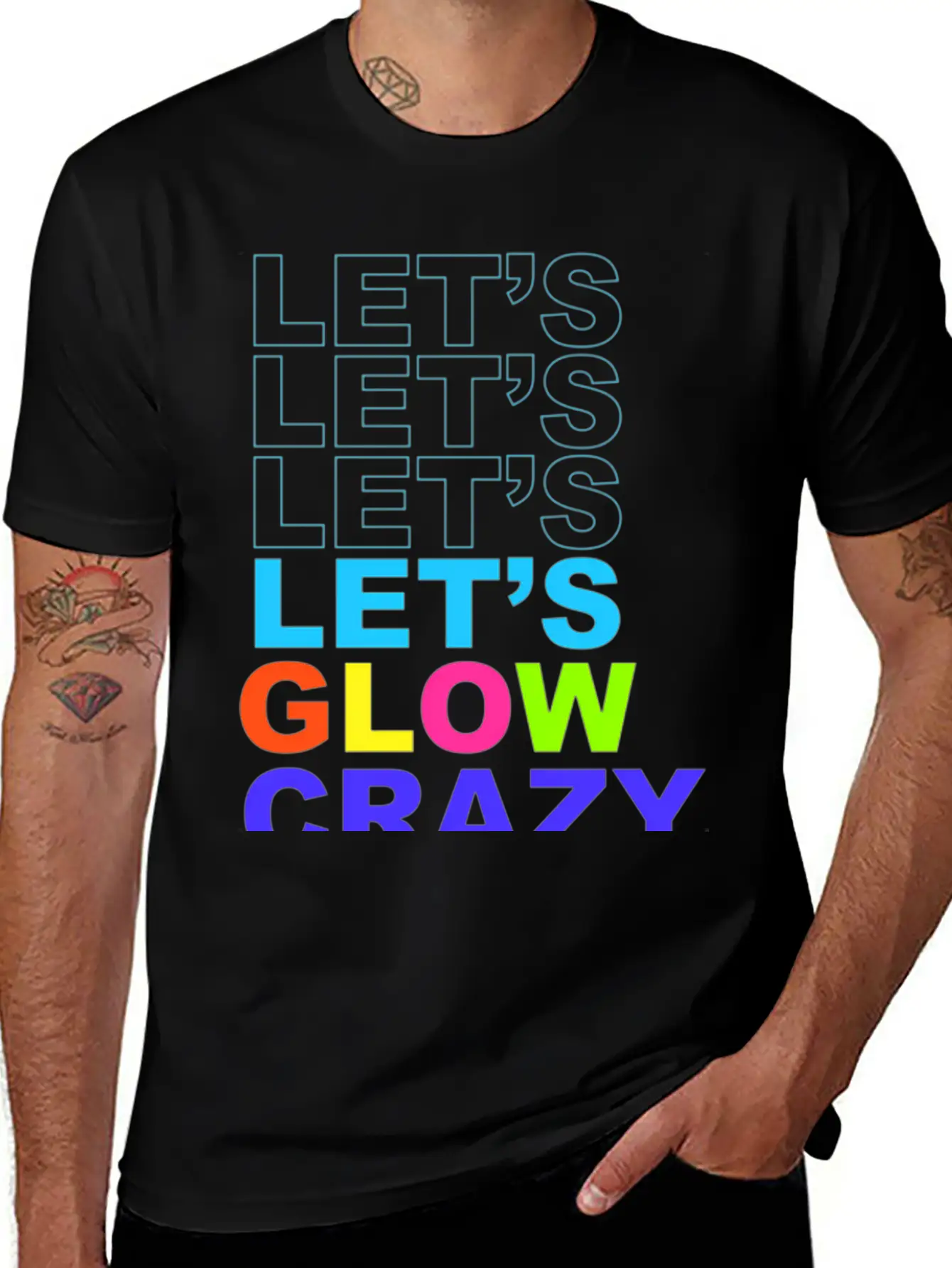 Let'S Glow Crazy In Bright Colors Dance Wear 80'S Unisex Short Sleeve Soft Cotton T-Shirt – Casual Everyday Wear