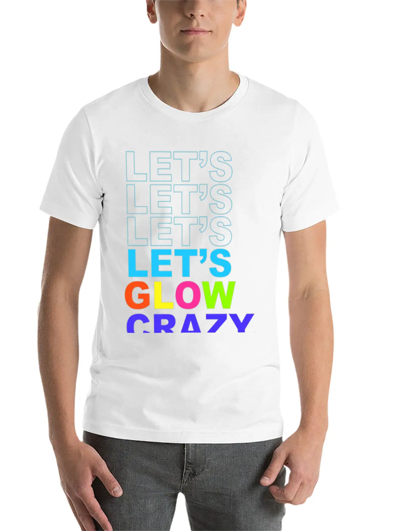 Let'S Glow Crazy In Bright Colors Dance Wear 80'S Unisex Short Sleeve Soft Cotton T-Shirt – Casual Everyday Wear