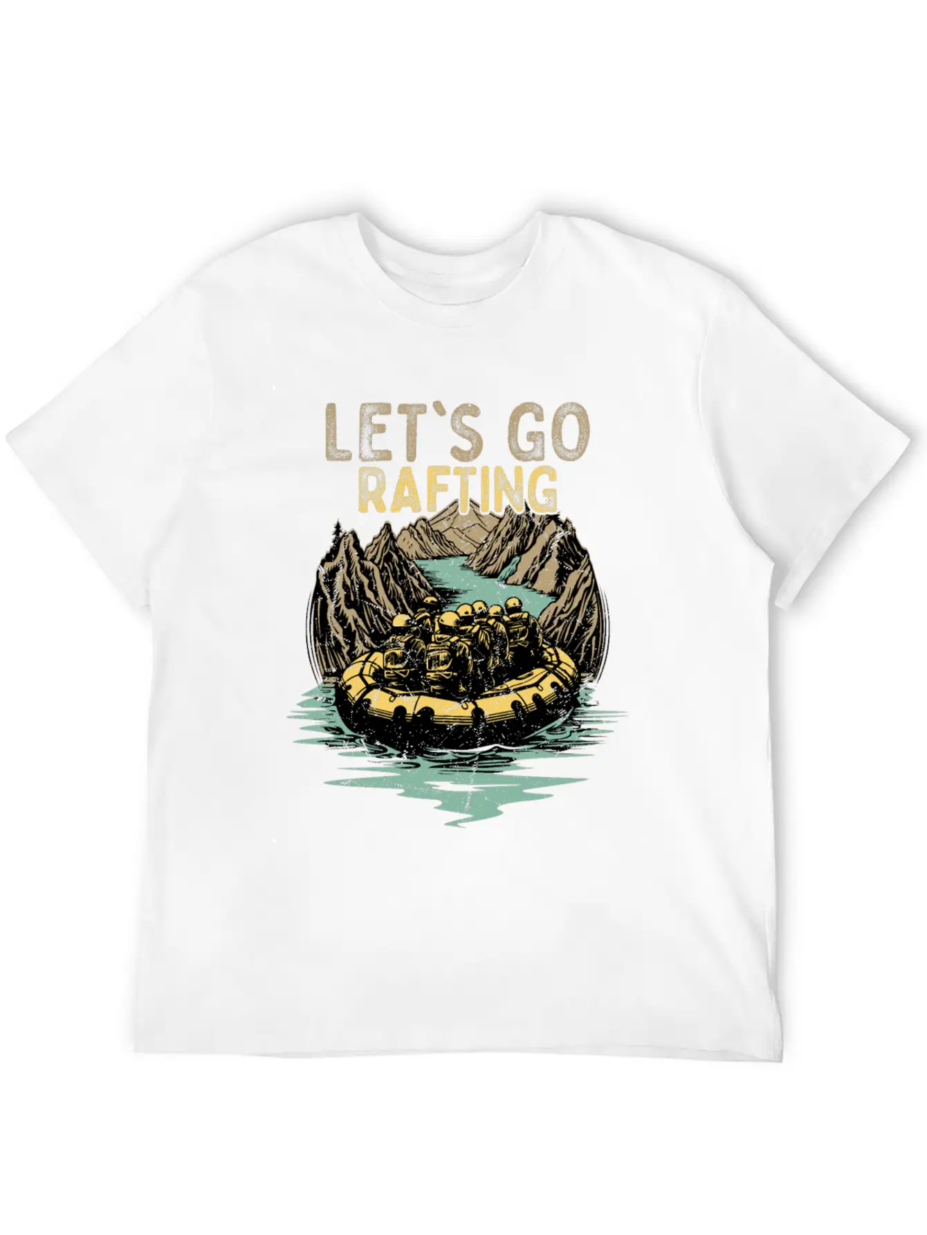Let's Go Rafting White Water Paddling Essential Unisex Summer Tee – Soft Cotton Casual Fit
