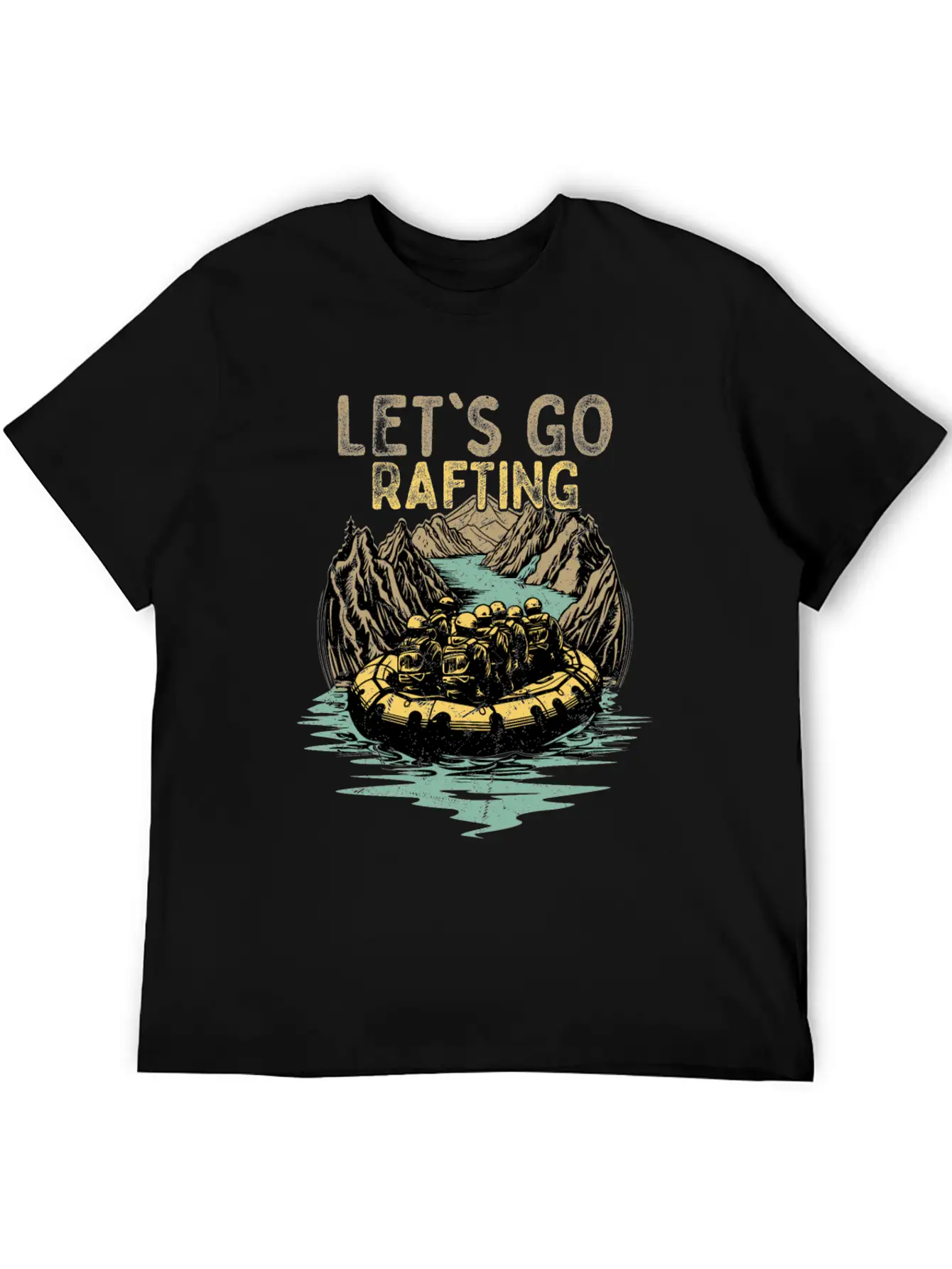 Let's Go Rafting White Water Paddling Essential Unisex Summer Tee – Soft Cotton Casual Fit