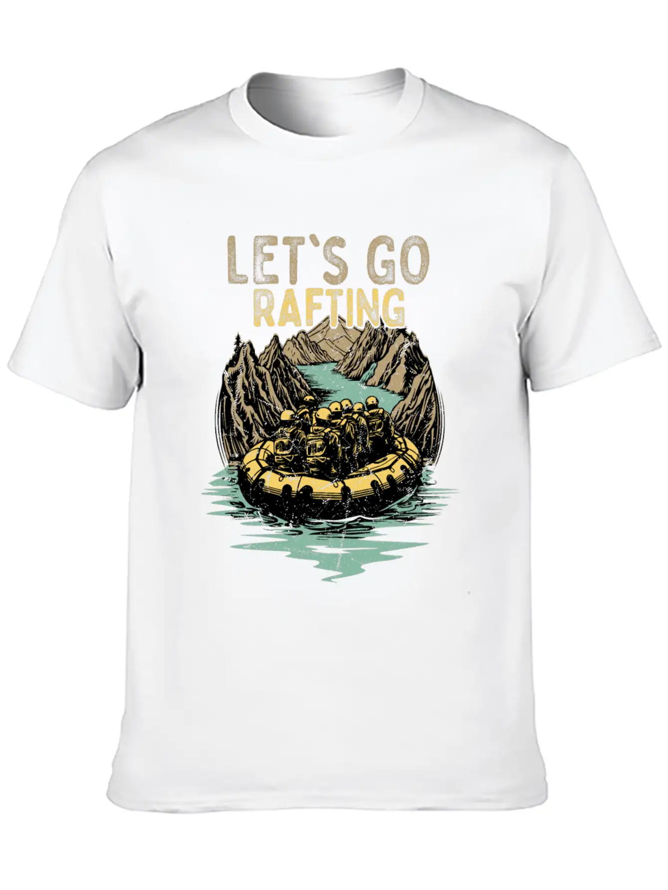 Let's Go Rafting White Water Paddling Essential Unisex Summer Tee – Soft Cotton Casual Fit