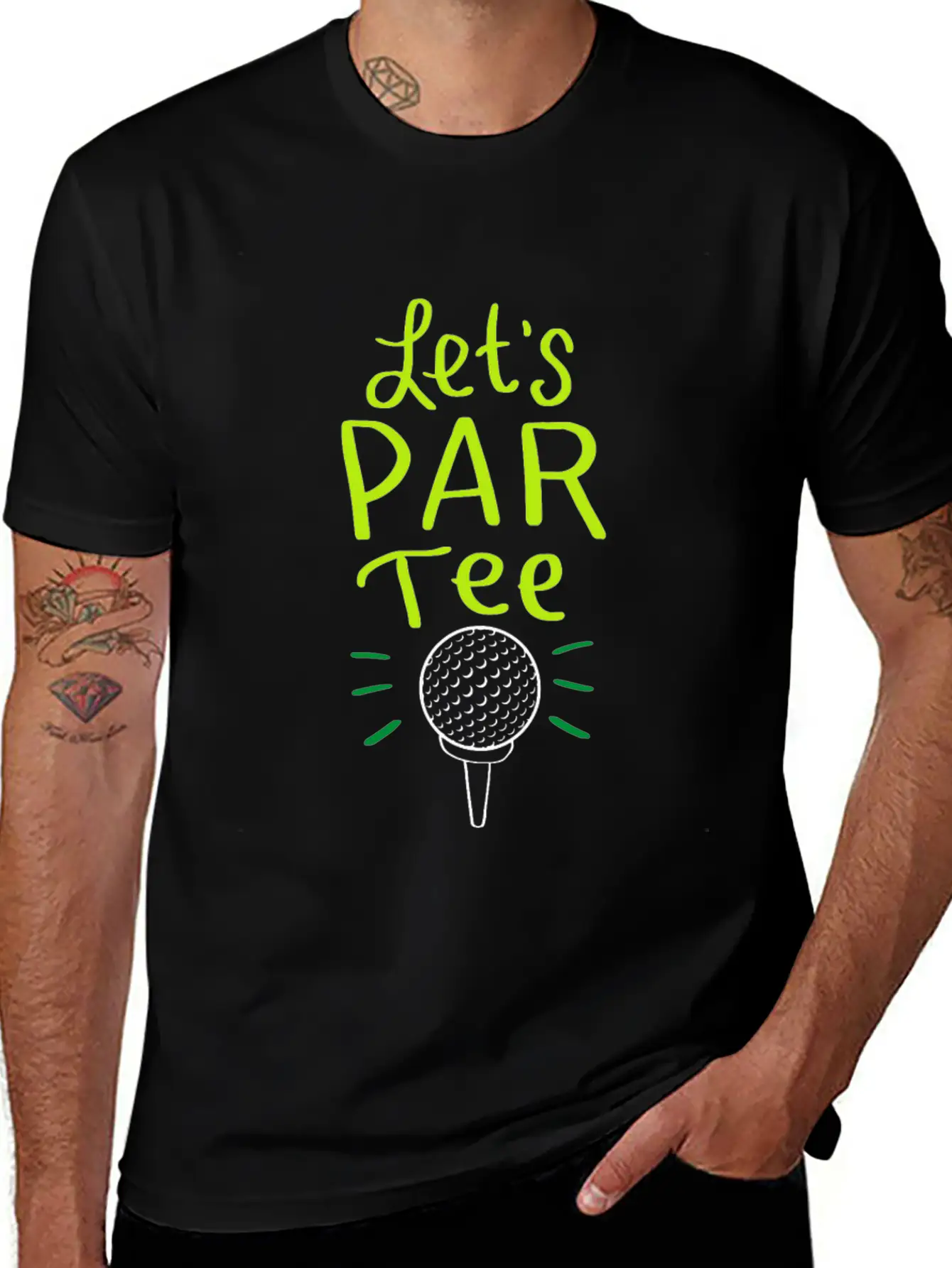 Let´s Par Tee Funny Golf Golfing Party Club Mic Unisex Casual T-Shirt – Clean Design For Daily Comfort