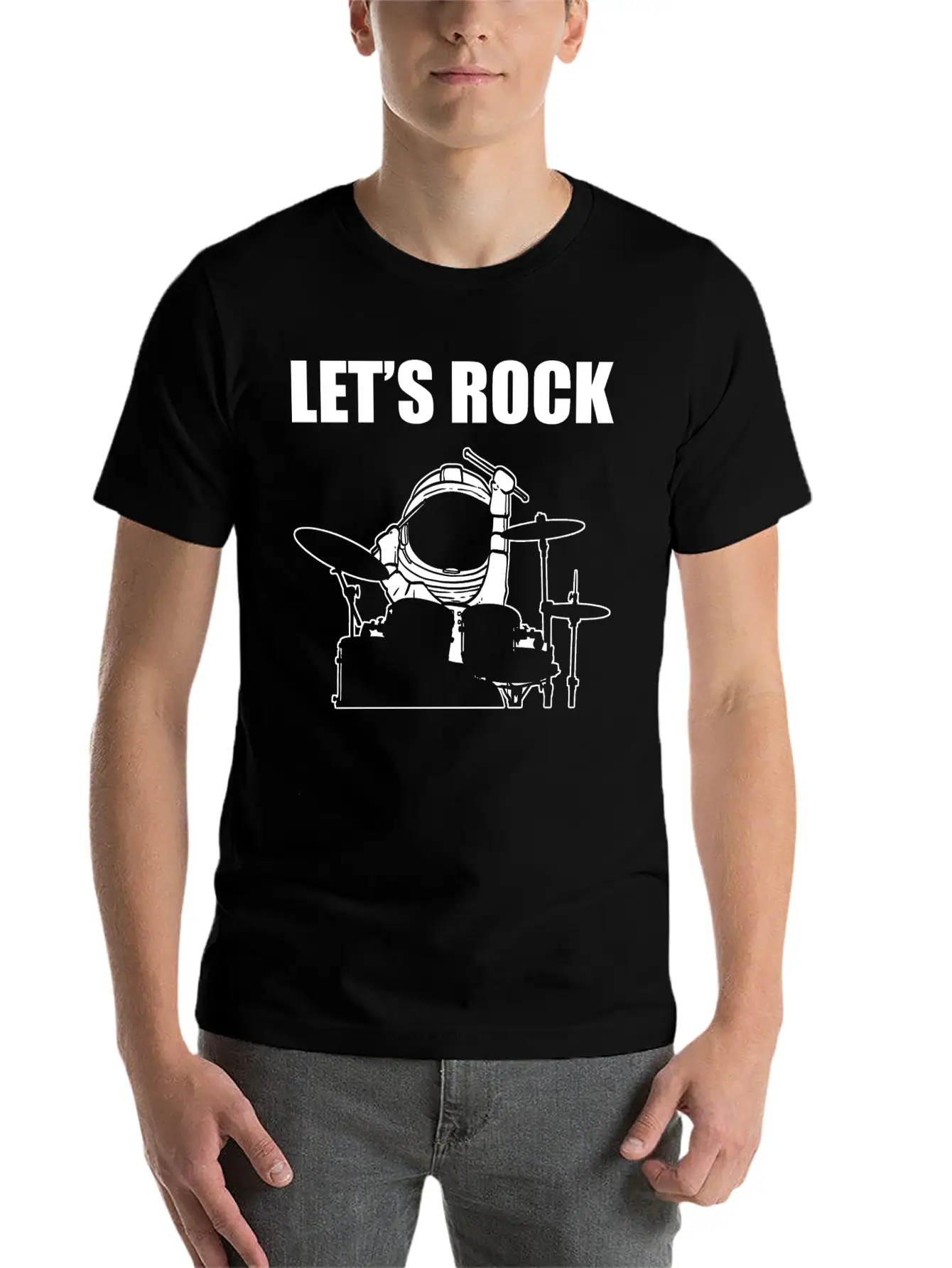 Let's Rock Musician Gift Unisex Short Sleeve Soft Cotton T-Shirt – Casual Everyday Wear