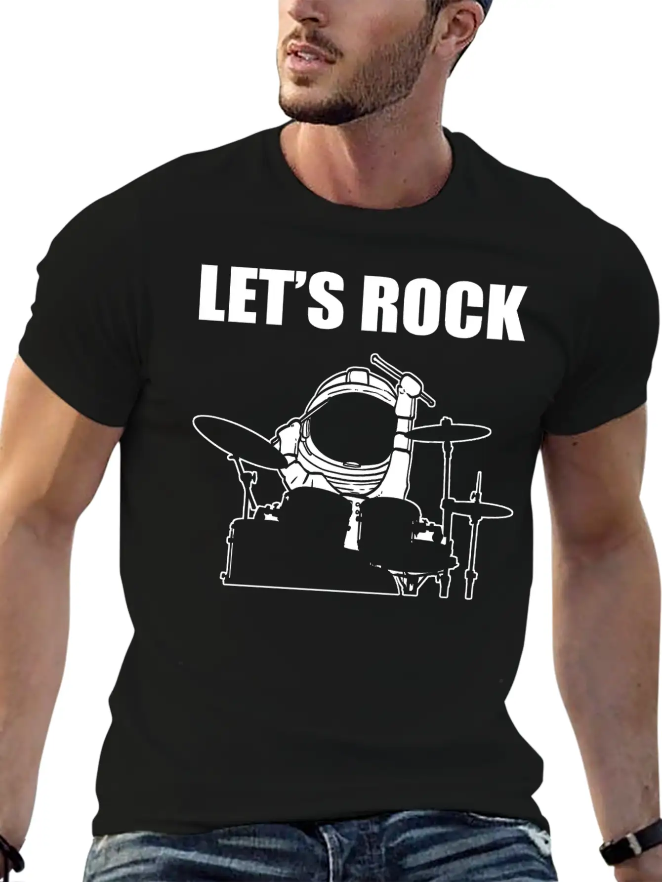 Let's Rock Musician Gift Unisex Short Sleeve Soft Cotton T-Shirt – Casual Everyday Wear