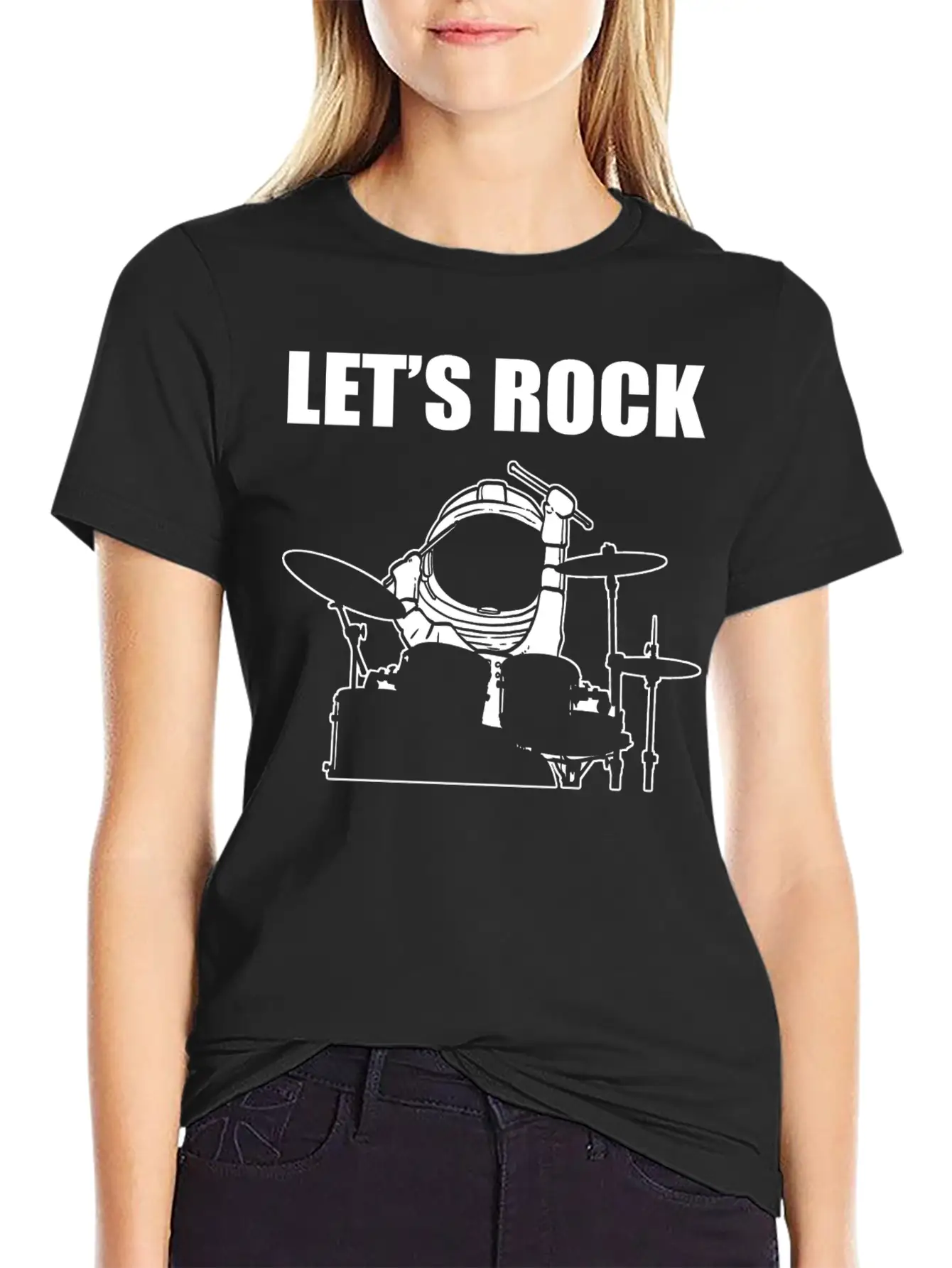 Let's Rock Musician Gift Unisex Short Sleeve Soft Cotton T-Shirt – Casual Everyday Wear