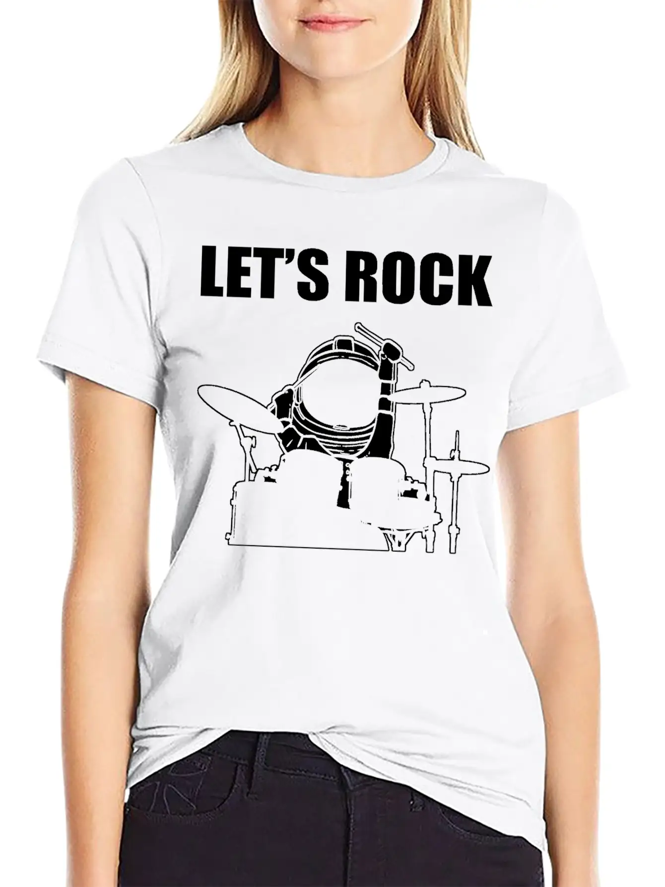 Let's Rock Musician Gift Unisex Short Sleeve Soft Cotton T-Shirt – Casual Everyday Wear