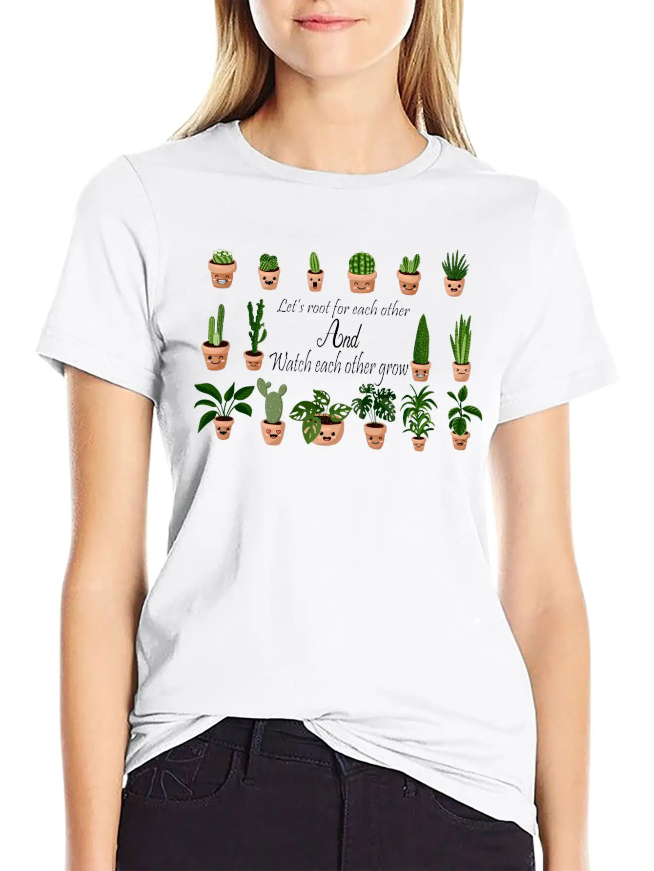 Lets Root For Each Other And Watch Each Other Grow Basic Graphic T-Shirt – Daily Comfort In Soft Cotton
