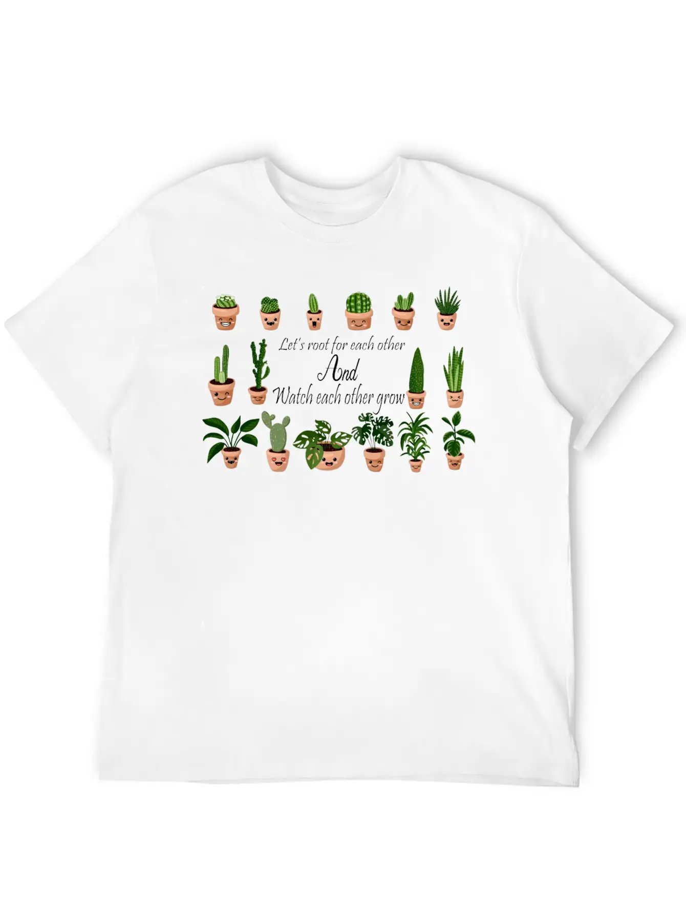 Lets Root For Each Other And Watch Each Other Grow Basic Graphic T-Shirt – Daily Comfort In Soft Cotton