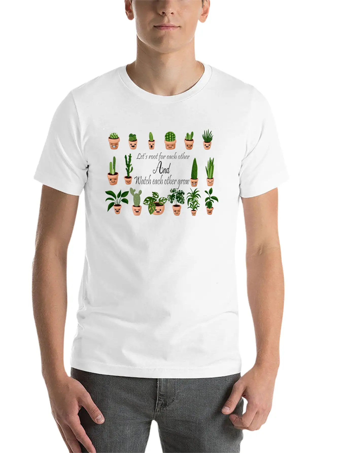 Lets Root For Each Other And Watch Each Other Grow Basic Graphic T-Shirt – Daily Comfort In Soft Cotton