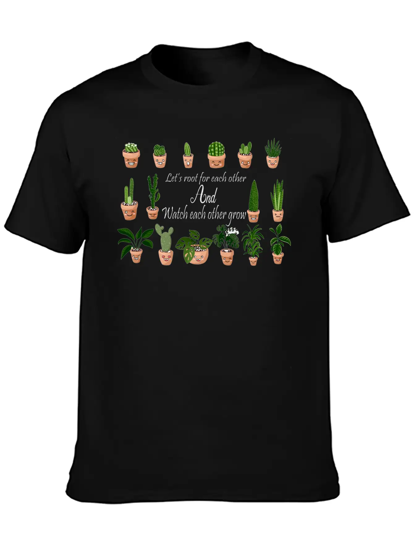 Lets Root For Each Other And Watch Each Other Grow Basic Graphic T-Shirt – Daily Comfort In Soft Cotton