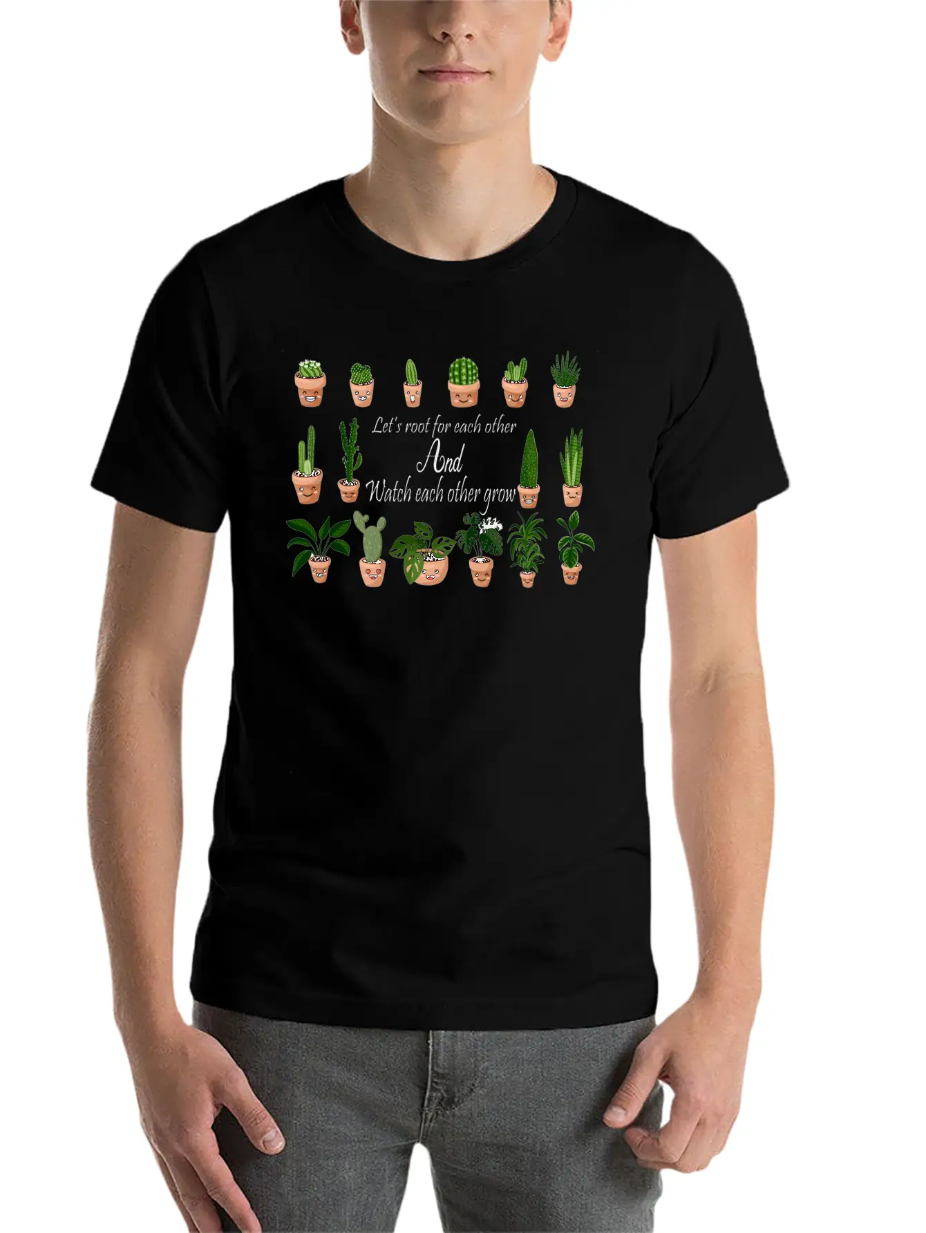 Lets Root For Each Other And Watch Each Other Grow Basic Graphic T-Shirt – Daily Comfort In Soft Cotton