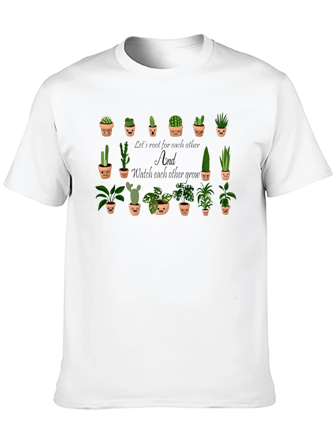 Lets Root For Each Other And Watch Each Other Grow Basic Graphic T-Shirt – Daily Comfort In Soft Cotton