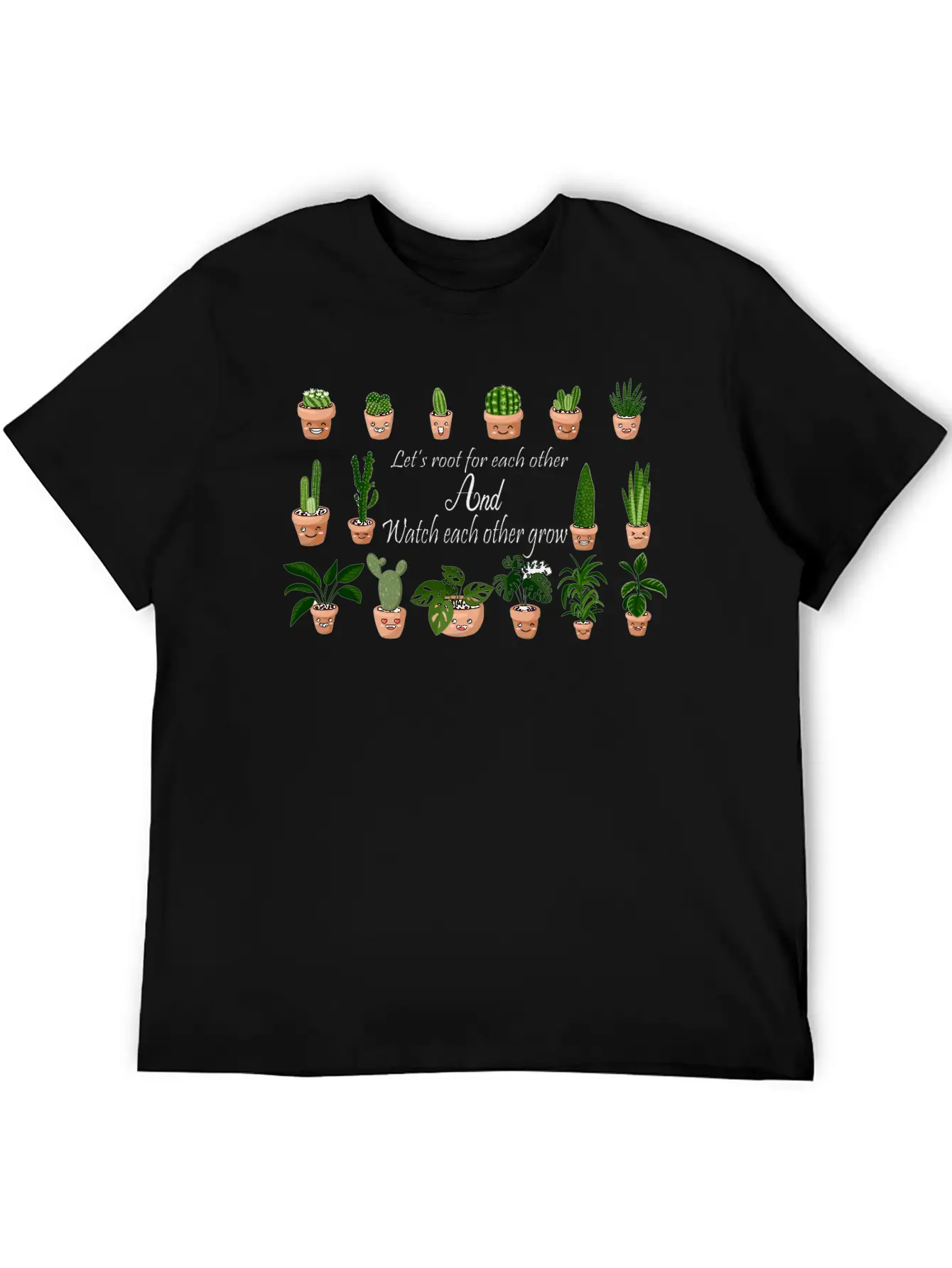 Lets Root For Each Other And Watch Each Other Grow Basic Graphic T-Shirt – Daily Comfort In Soft Cotton