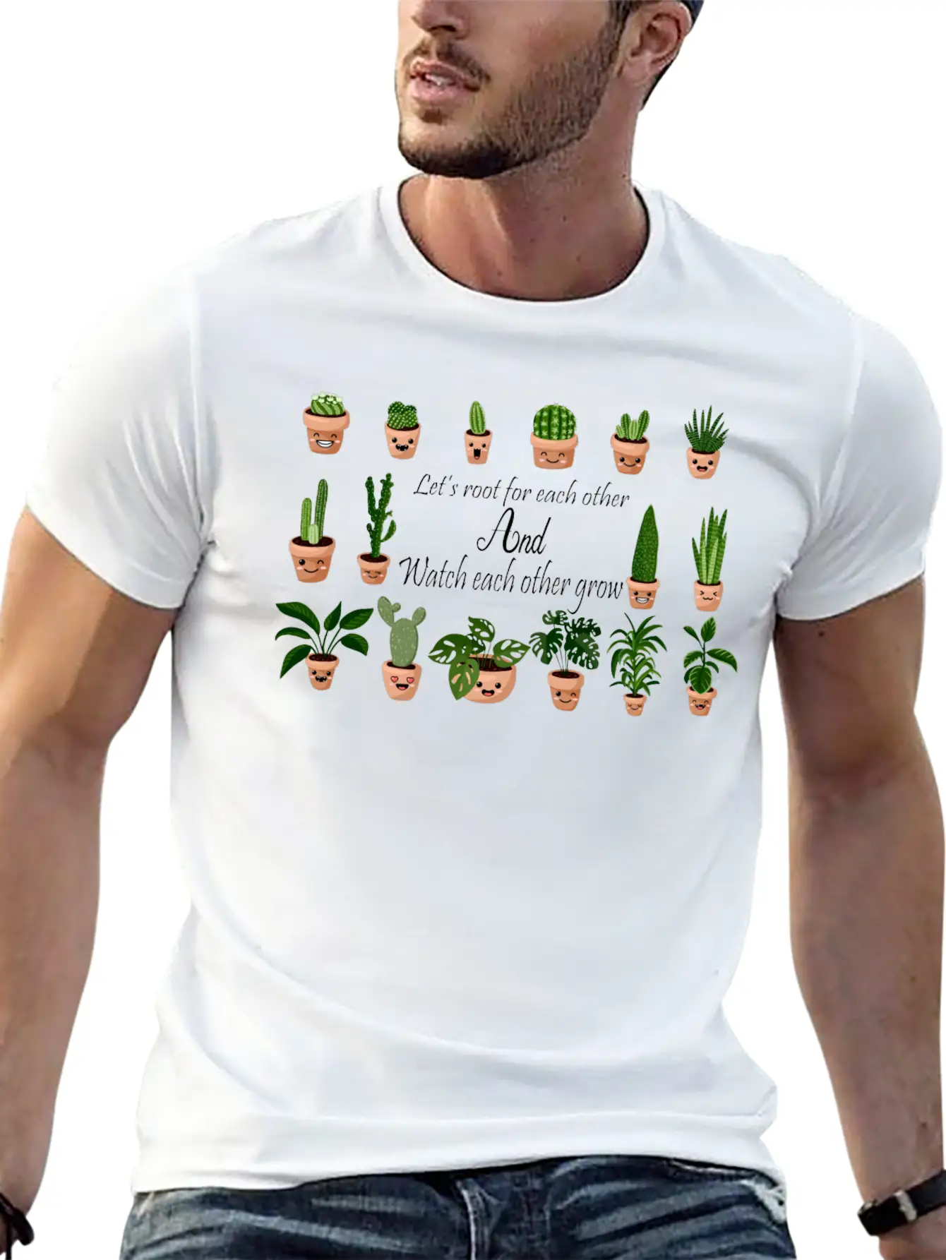 Lets Root For Each Other And Watch Each Other Grow Basic Graphic T-Shirt – Daily Comfort In Soft Cotton