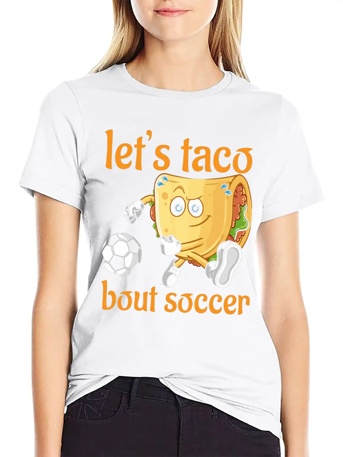 Let´s Taco Bout Soccer Stylish Everyday T-Shirt – Unisex Basic Cotton Tee