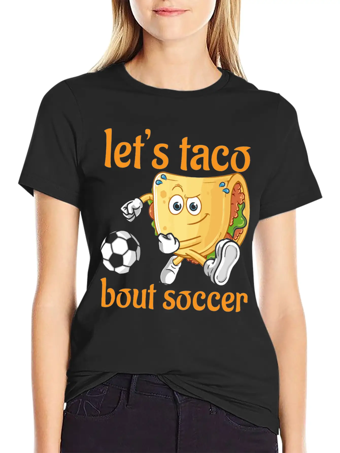 Let´s Taco Bout Soccer Stylish Everyday T-Shirt – Unisex Basic Cotton Tee
