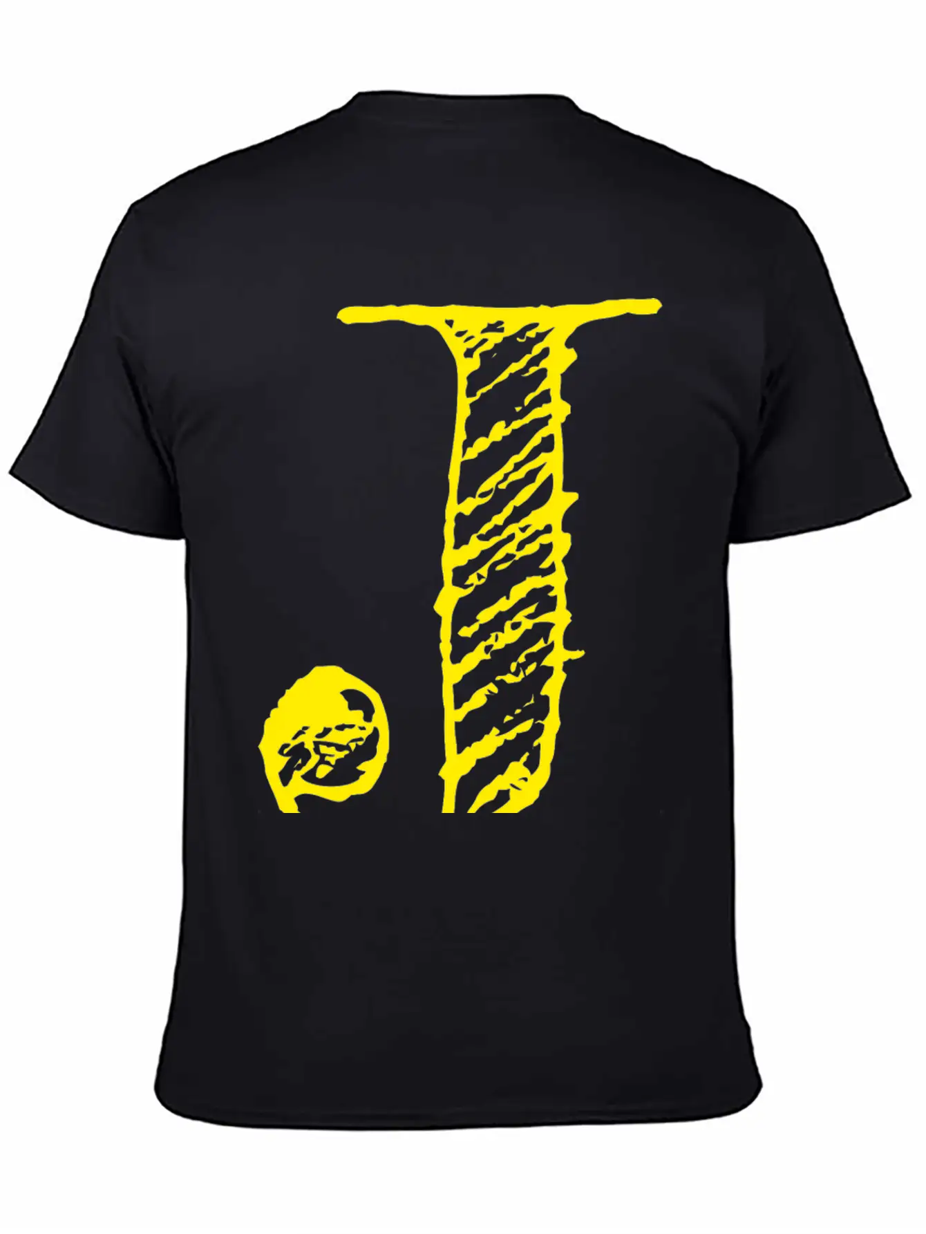 Letter J Oversized Hand-drawn Writing Stylish Everyday T-Shirt – Unisex Basic Cotton Tee