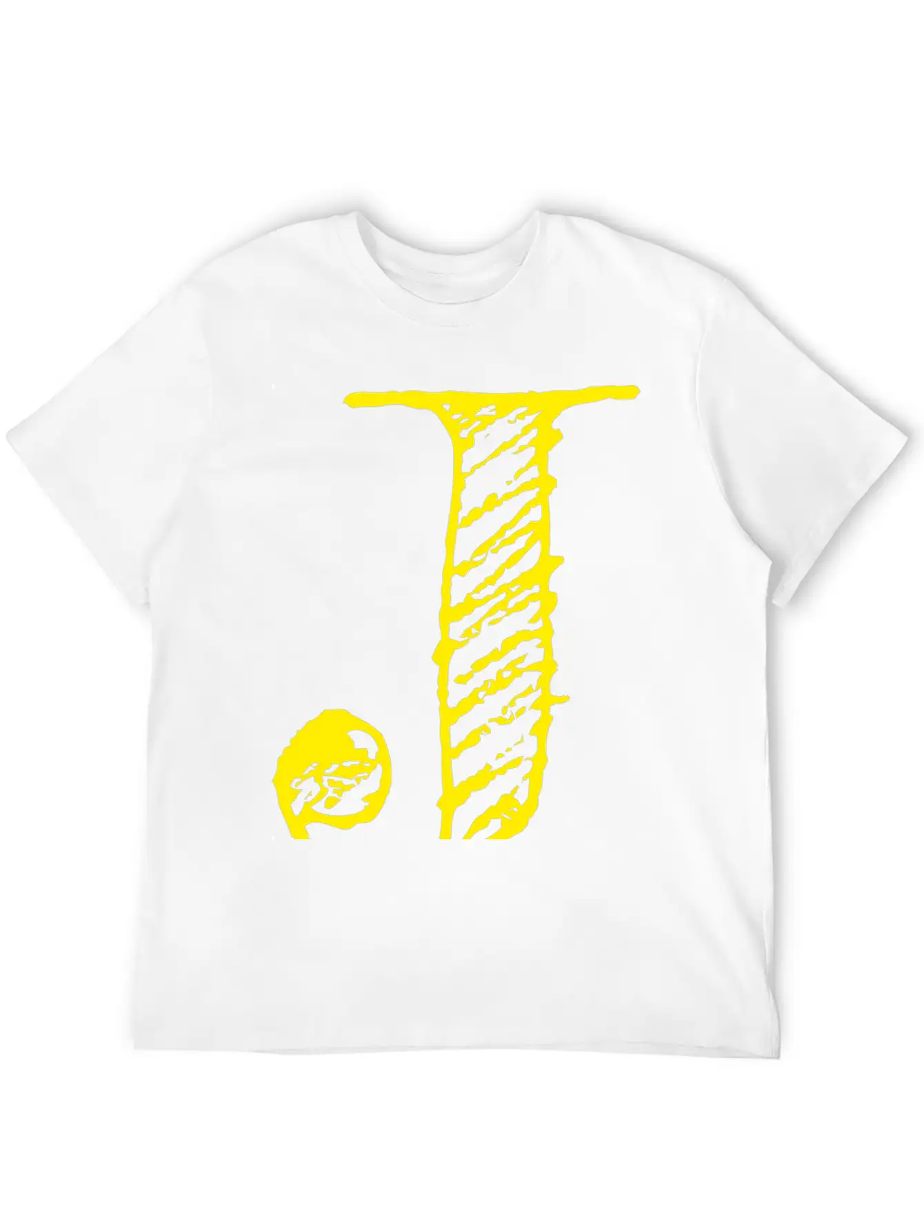 Letter J Oversized Hand-drawn Writing Stylish Everyday T-Shirt – Unisex Basic Cotton Tee