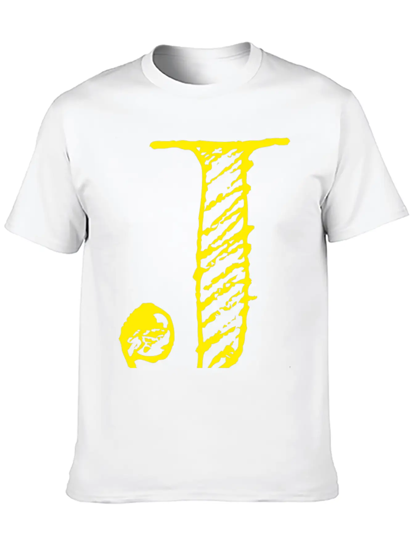 Letter J Oversized Hand-drawn Writing Stylish Everyday T-Shirt – Unisex Basic Cotton Tee