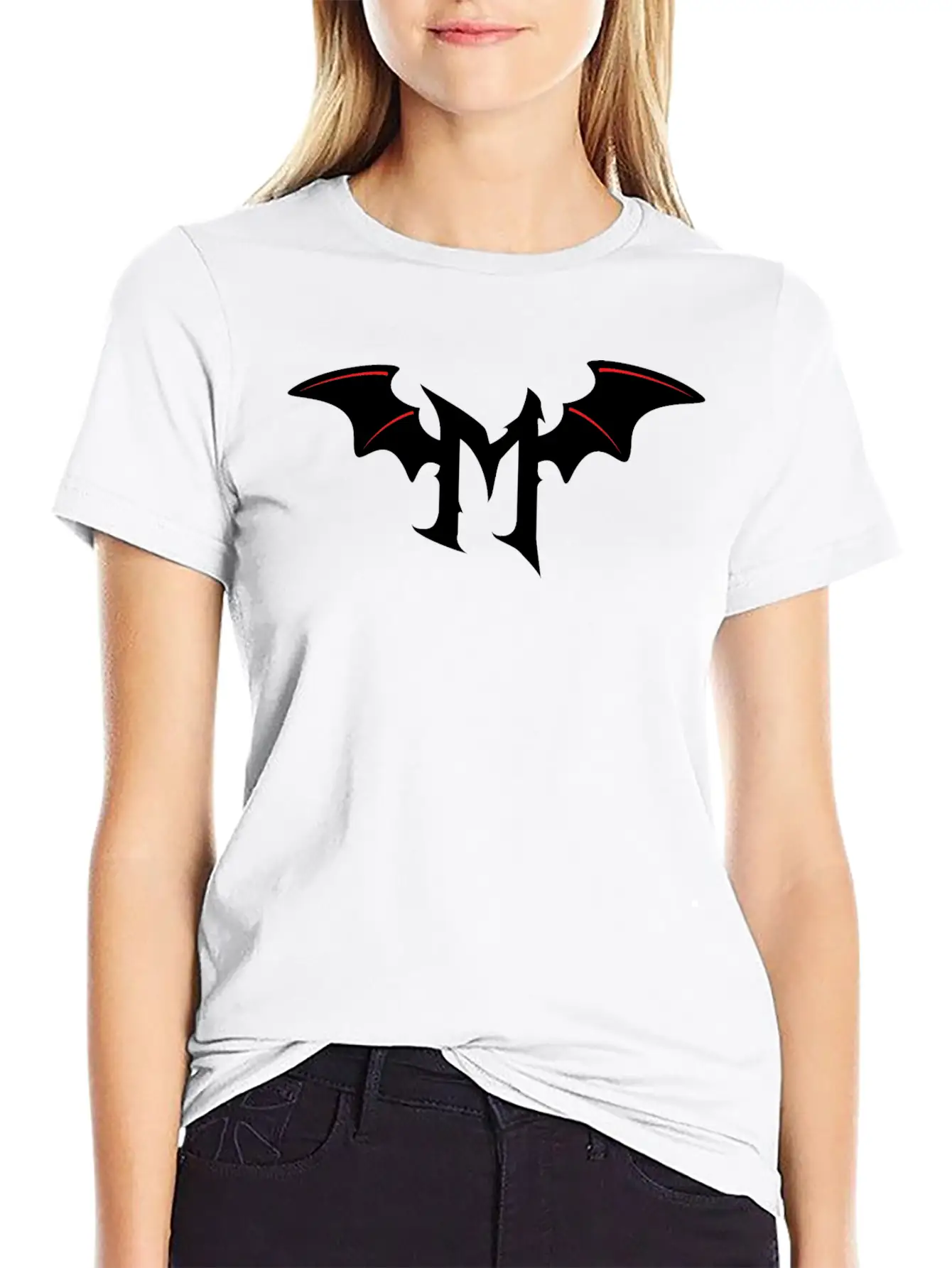 Letter M Gothic Bat Timeless Short Sleeve Tee – Comfy And Minimalist Design