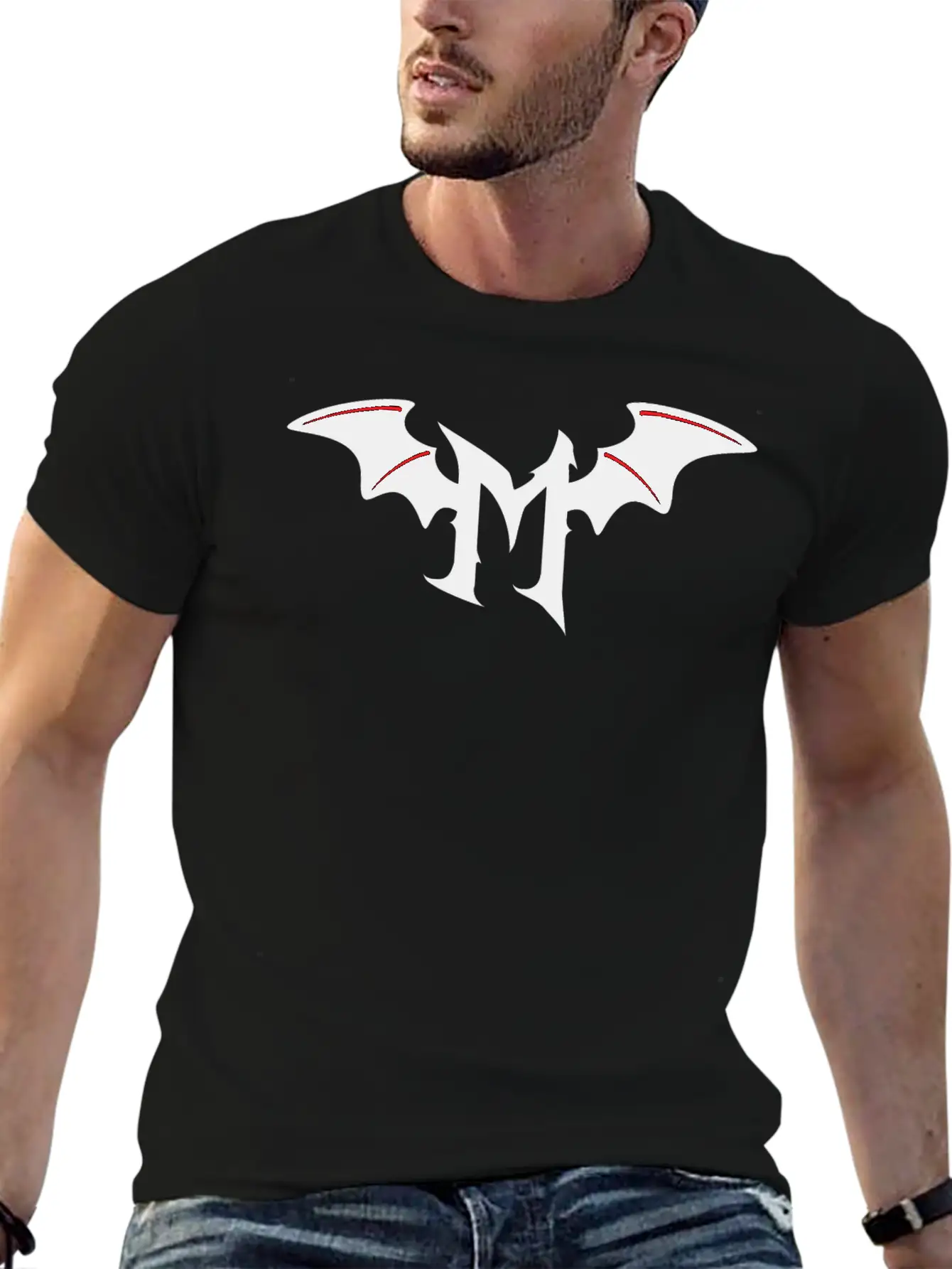 Letter M Gothic Bat Timeless Short Sleeve Tee – Comfy And Minimalist Design