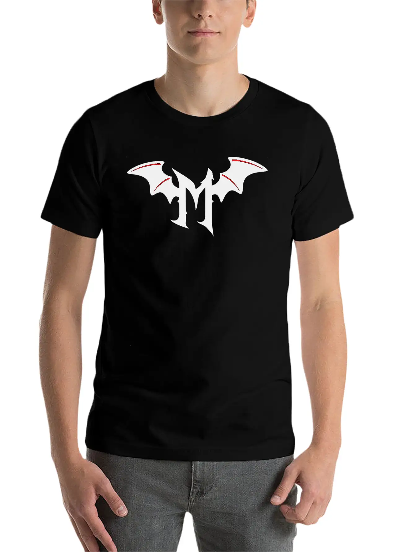 Letter M Gothic Bat Timeless Short Sleeve Tee – Comfy And Minimalist Design