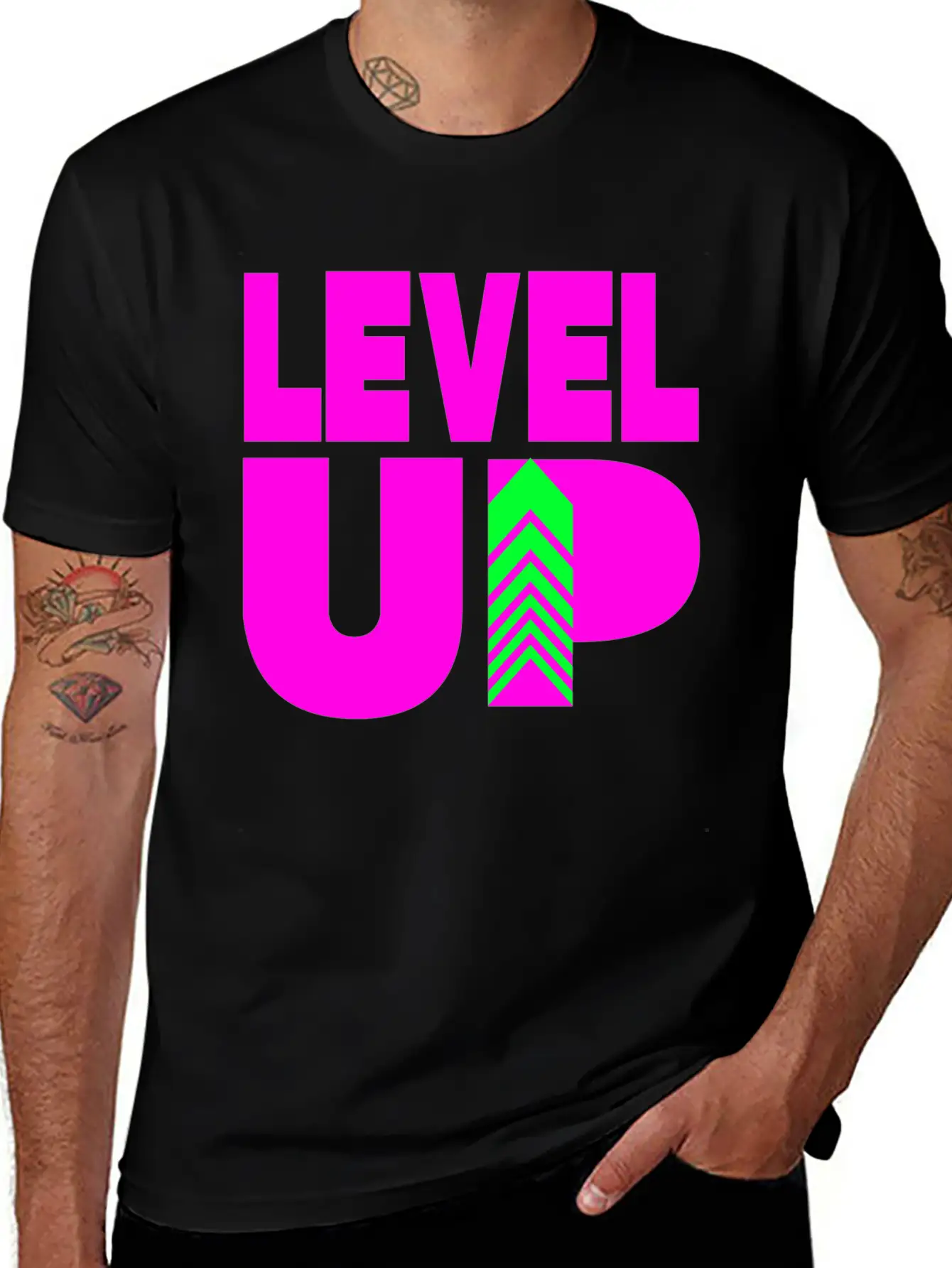 Level Up Neon Pink Unisex Casual T-Shirt – Clean Design For Daily Comfort